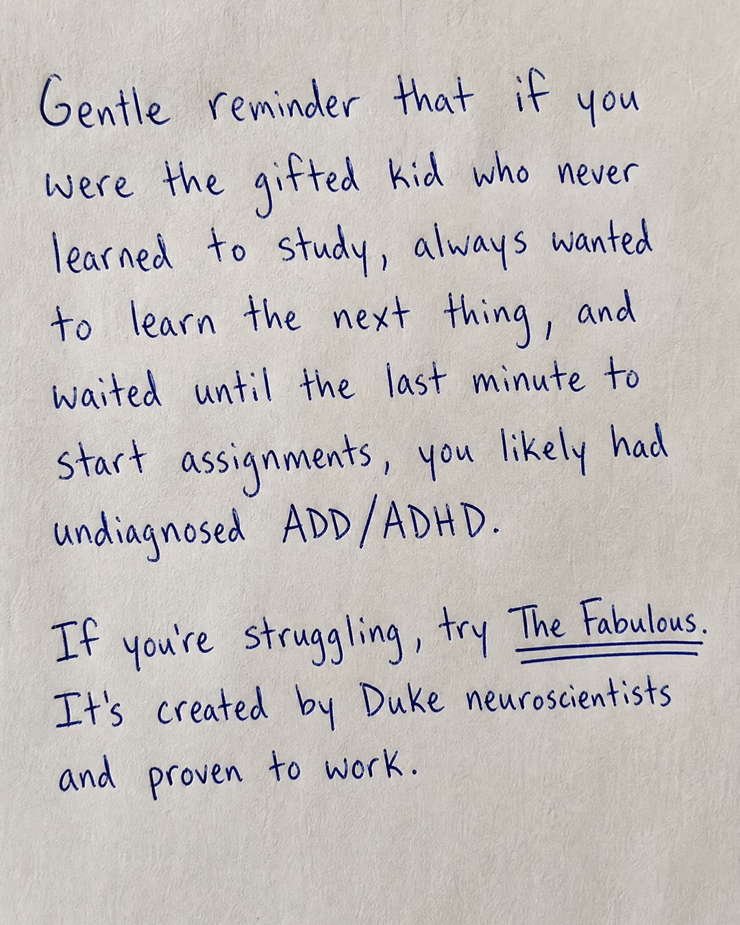 A gentle reminder for your ADHD brain