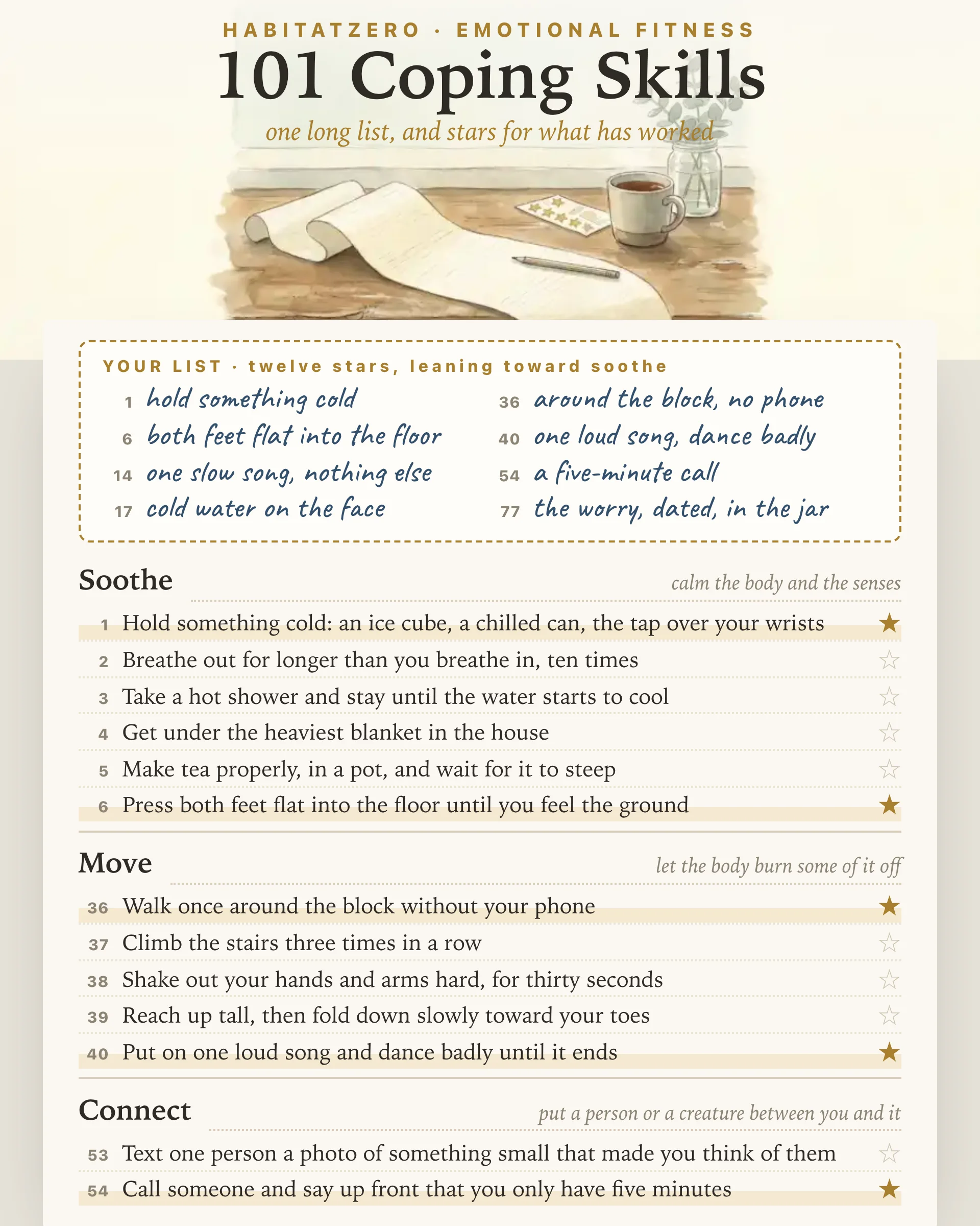 101 Coping Skills — Emotional Fitness interactive worksheet preview
