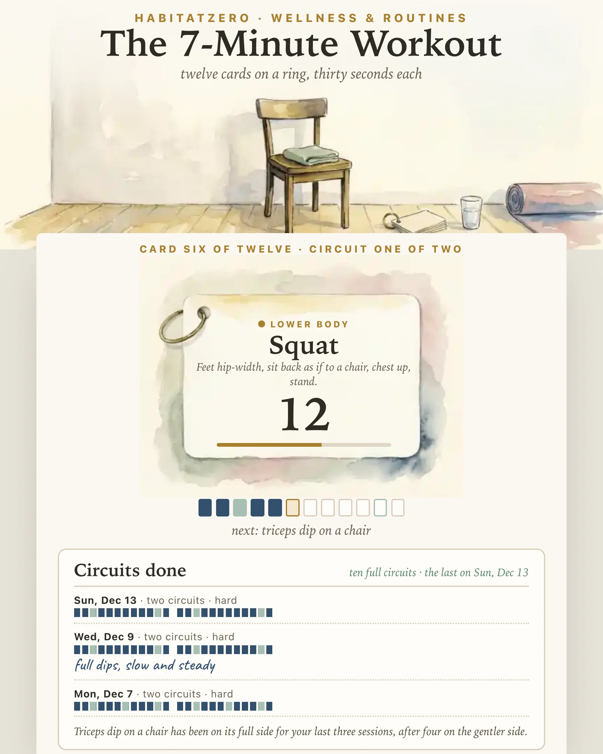 The 7-Minute Workout — Wellness & Routines interactive worksheet preview