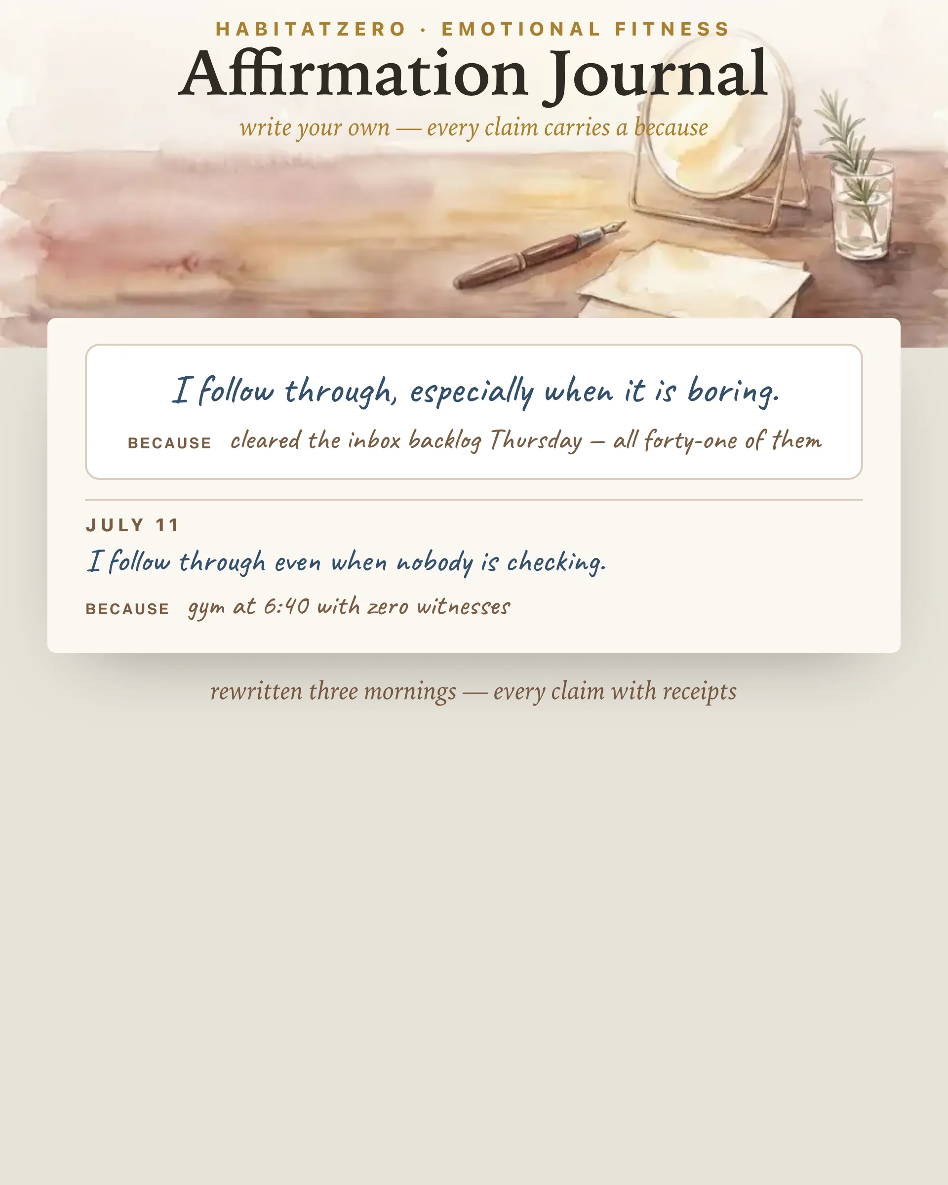 Affirmation Journal — Emotional Fitness interactive worksheet preview