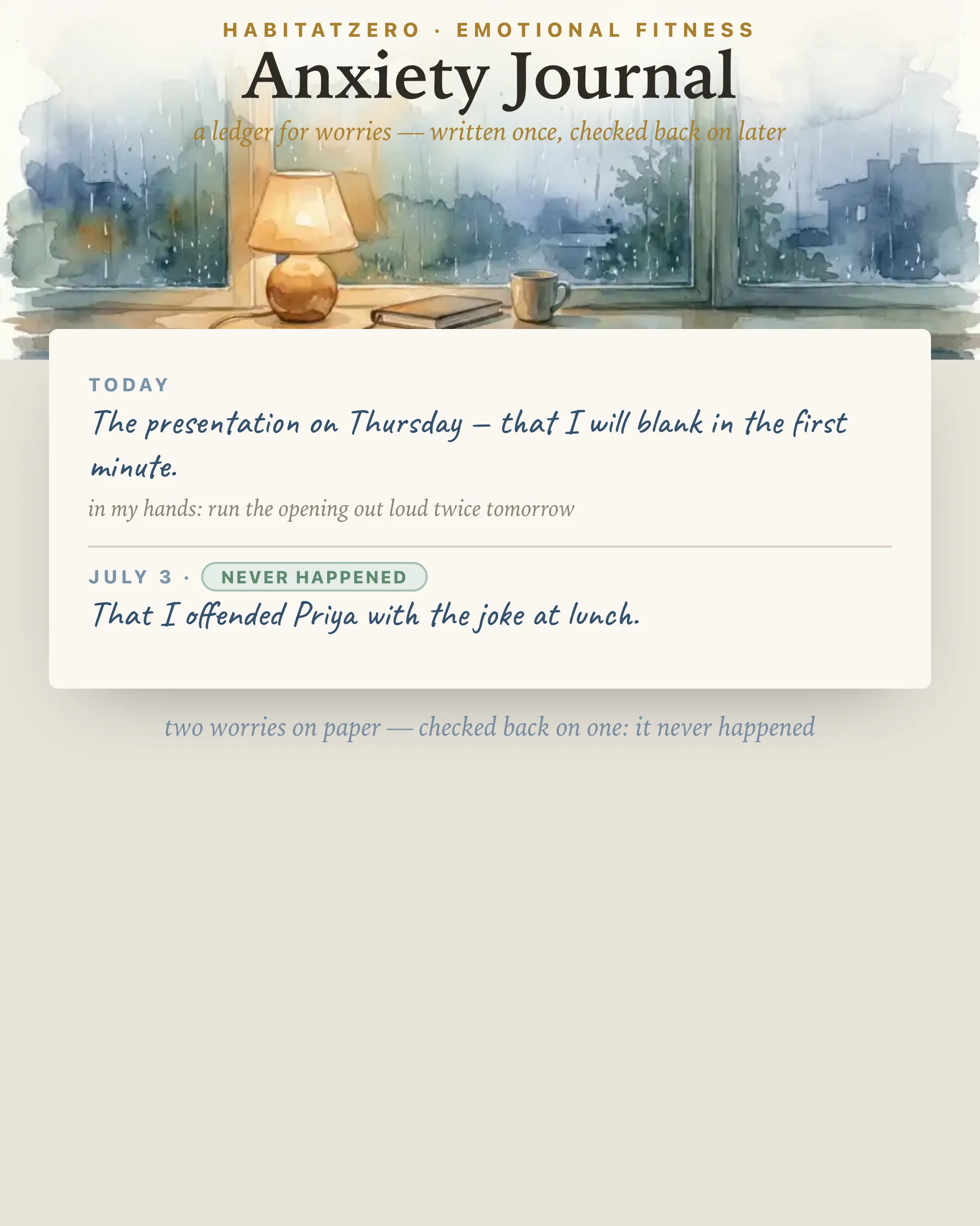 Anxiety Journal — Emotional Fitness interactive worksheet preview