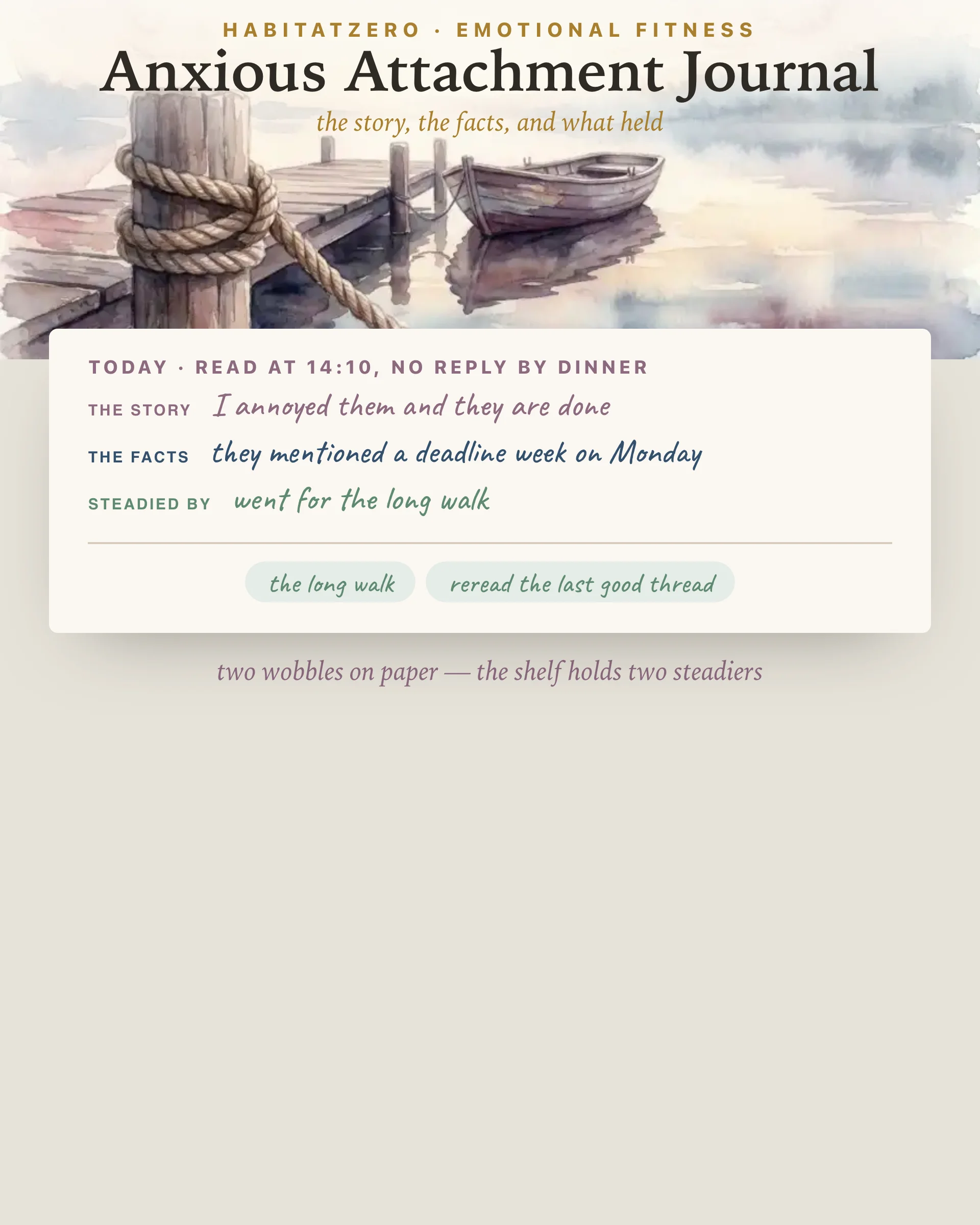 Anxious Attachment Journal — Emotional Fitness interactive worksheet preview