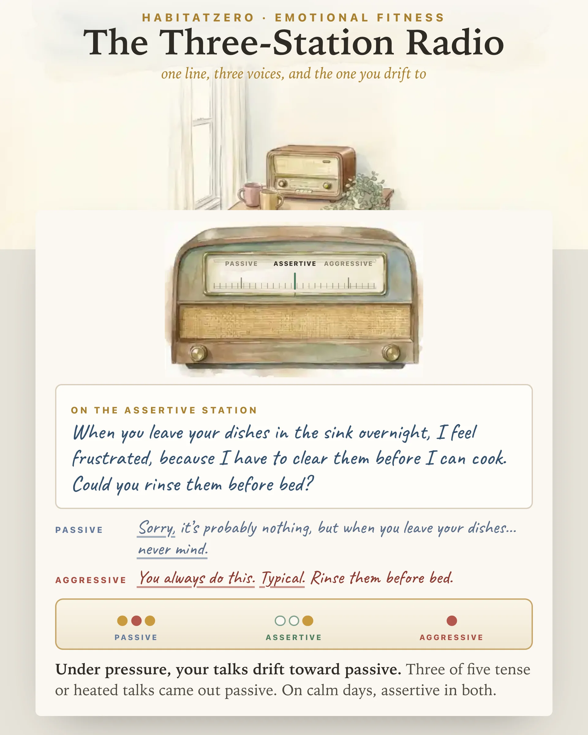 The Three-Station Radio — Emotional Fitness interactive worksheet preview