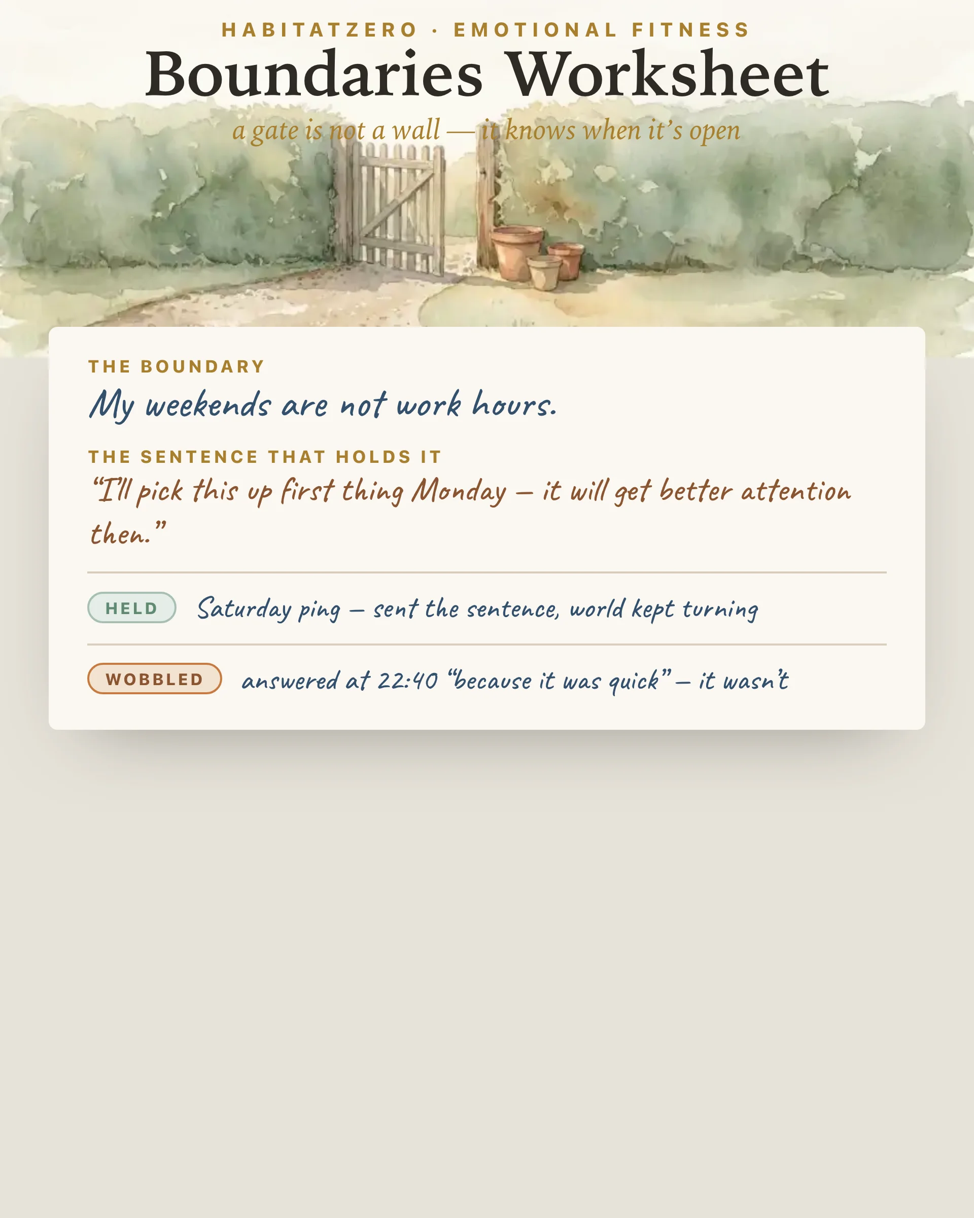 Boundaries Worksheet — Emotional Fitness interactive worksheet preview