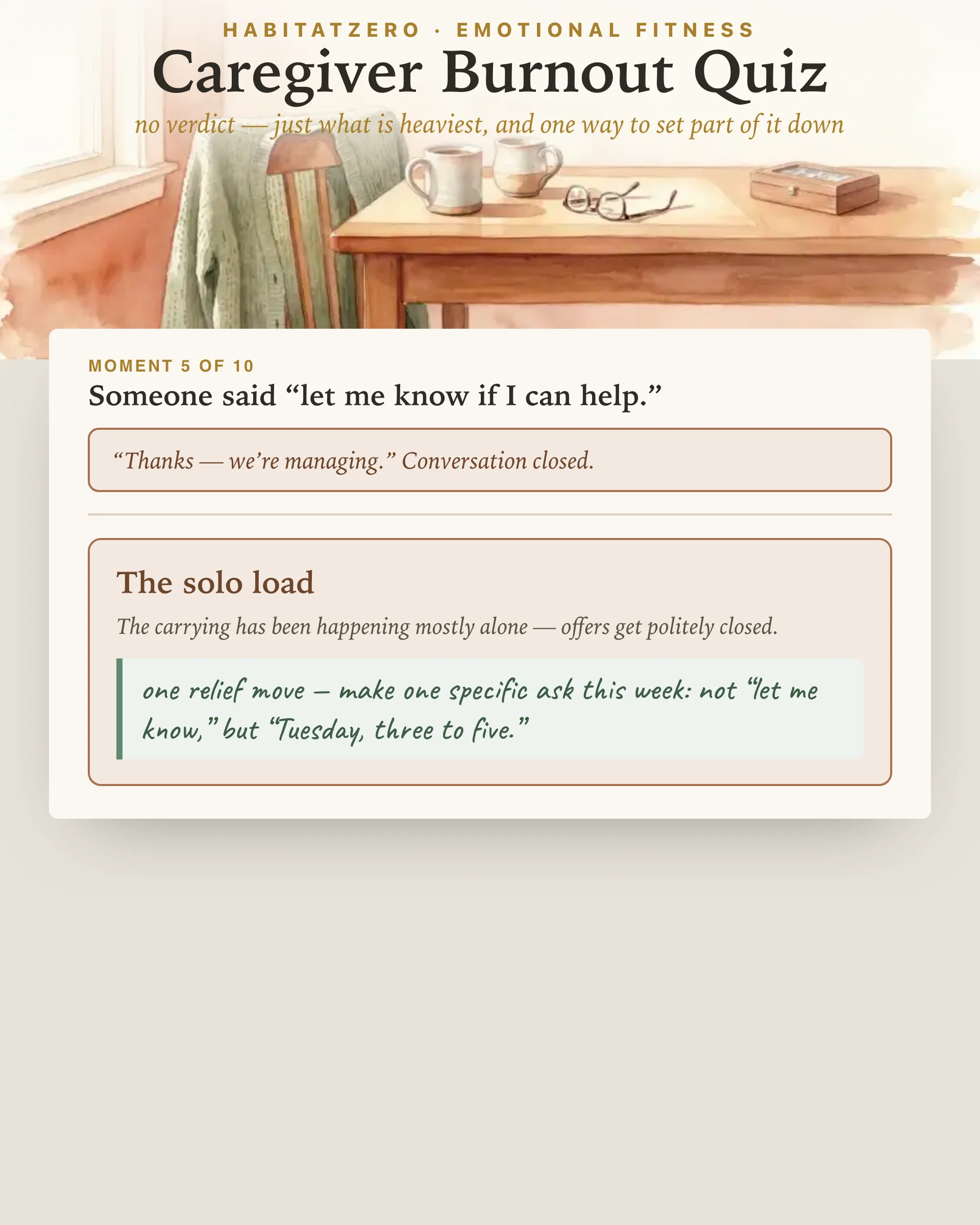 Caregiver Burnout Quiz — Emotional Fitness interactive worksheet preview
