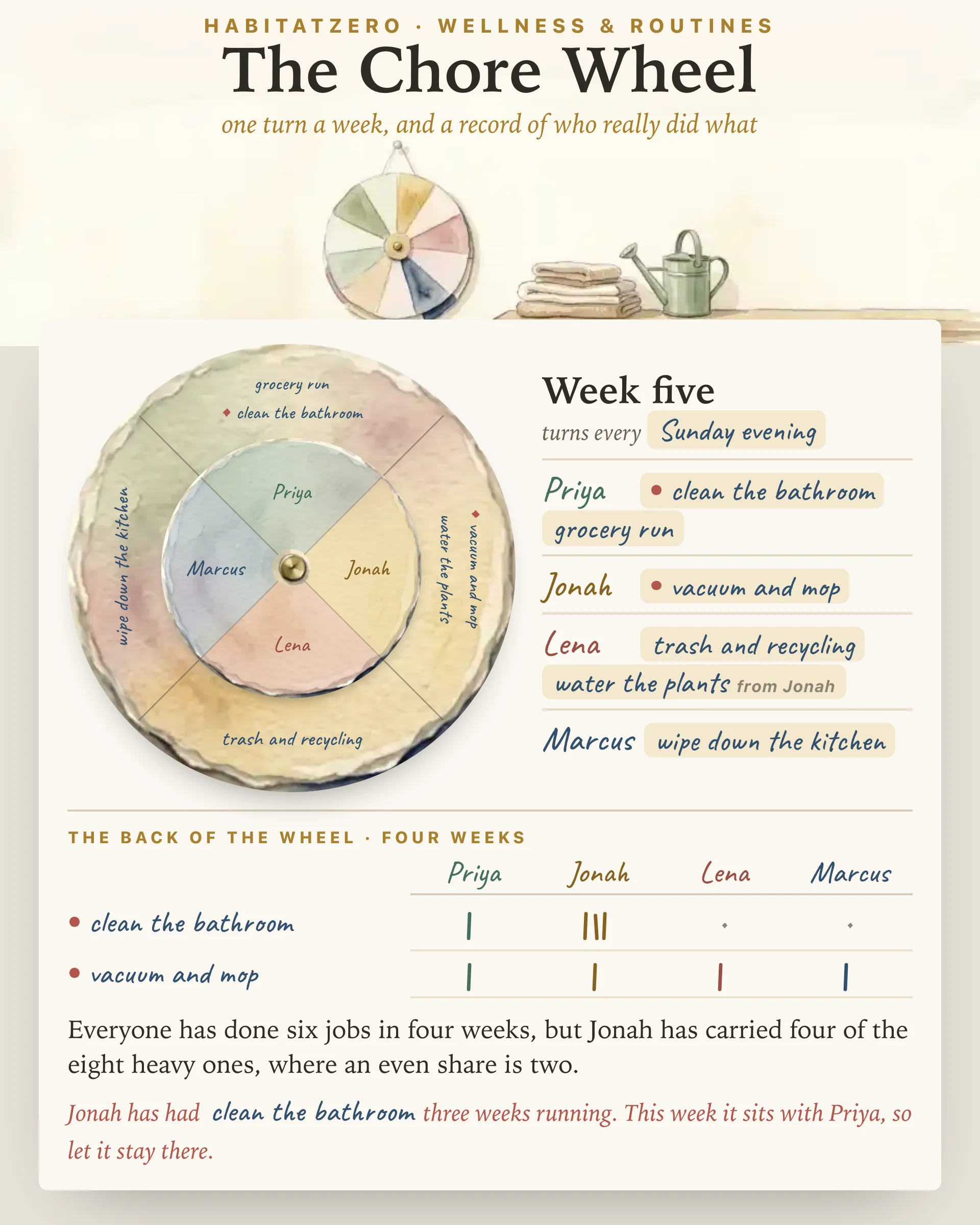 The Chore Wheel — Wellness & Routines interactive worksheet preview