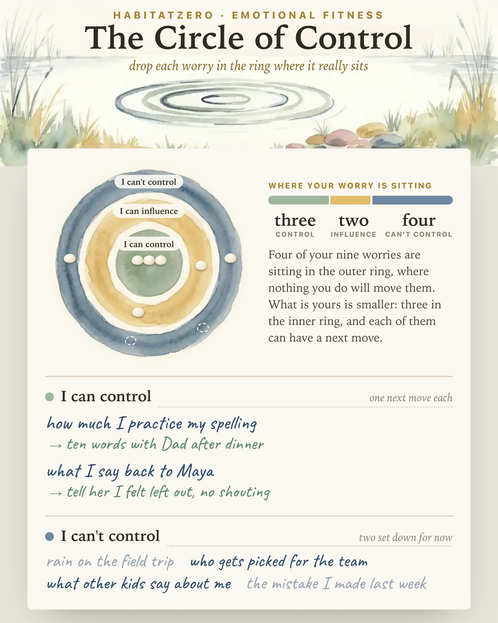 The Circle of Control — Emotional Fitness interactive worksheet preview