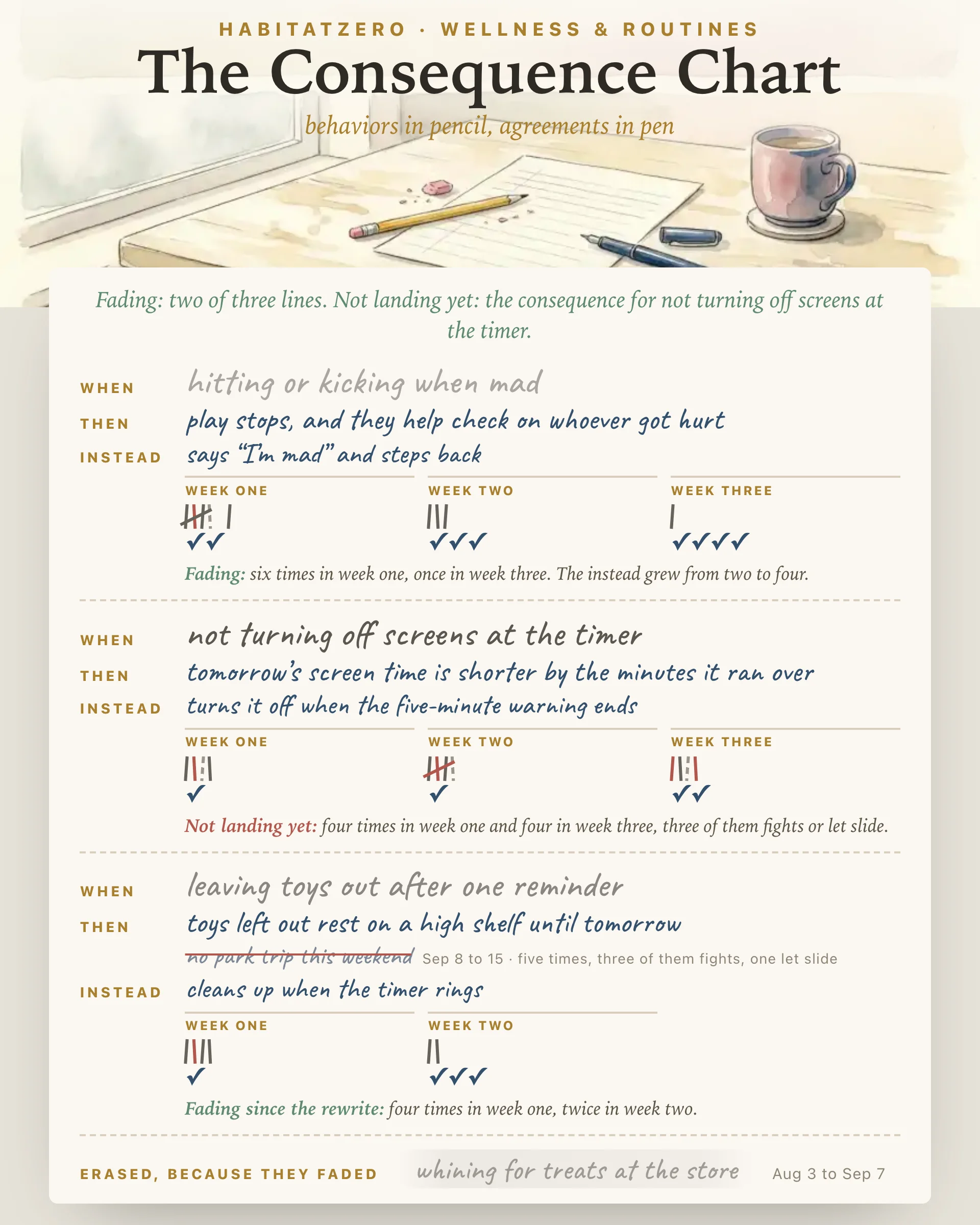The Consequence Chart — Wellness & Routines interactive worksheet preview