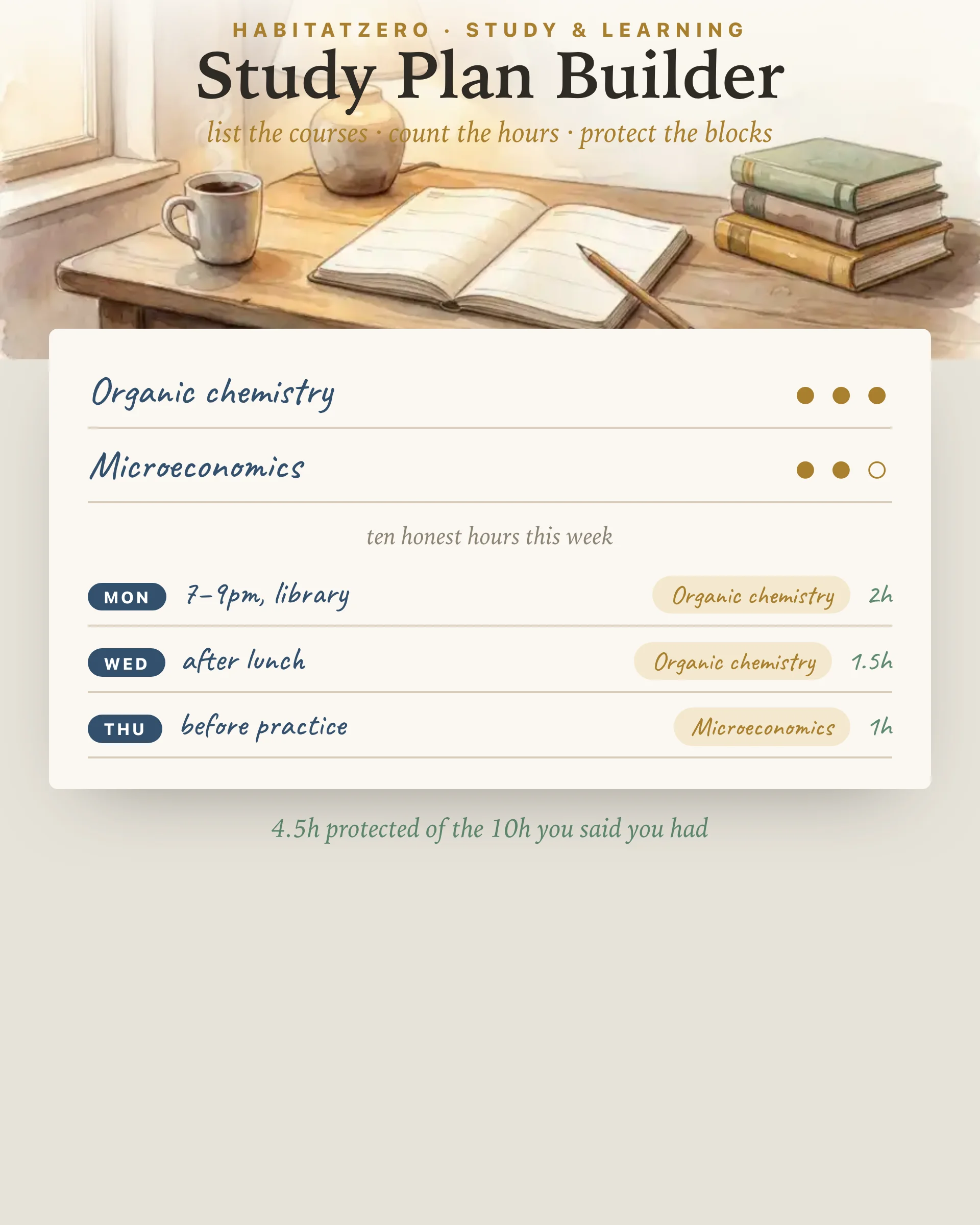 Study Plan Builder — Study & Learning interactive worksheet preview