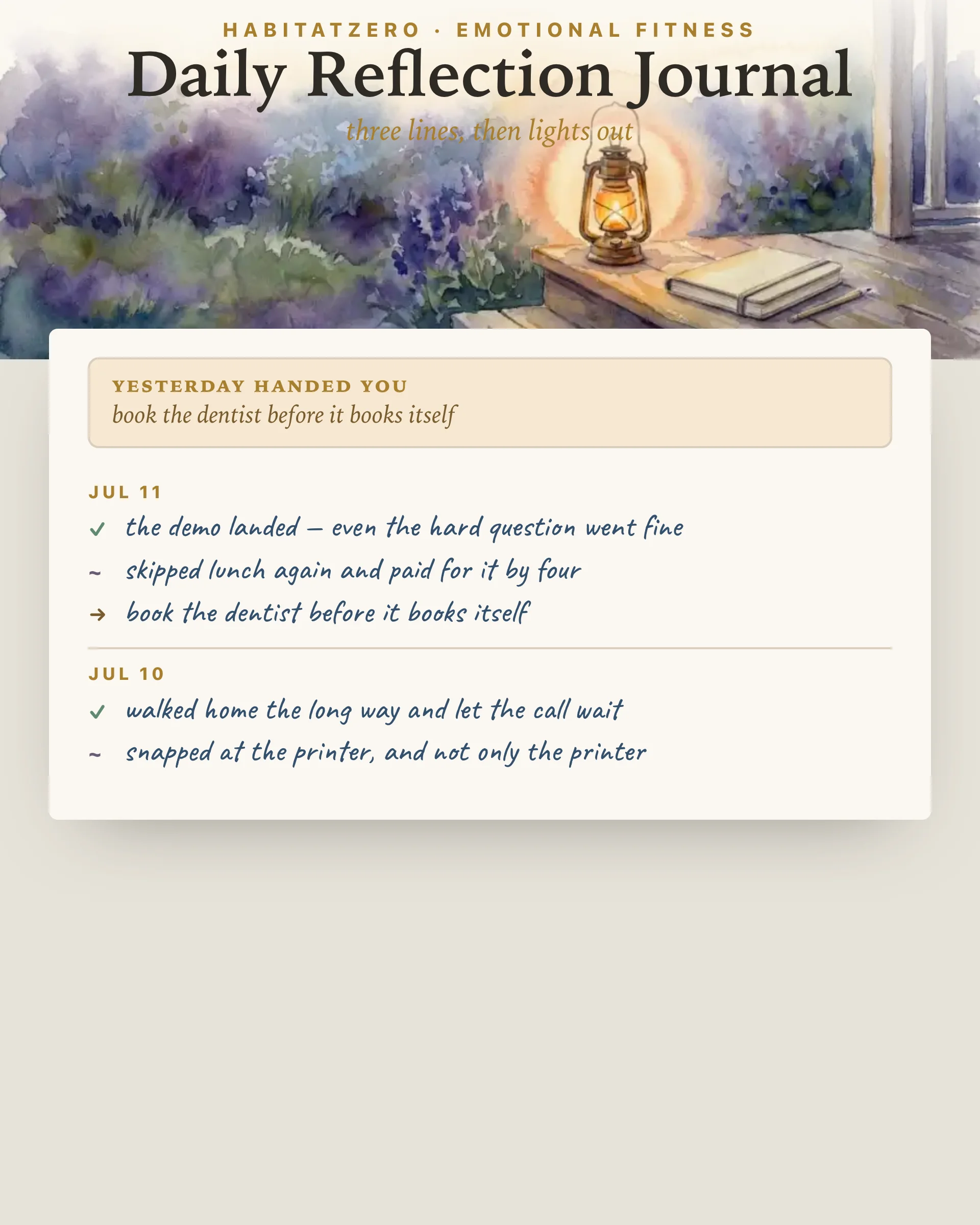 Daily Reflection Journal — Emotional Fitness interactive worksheet preview