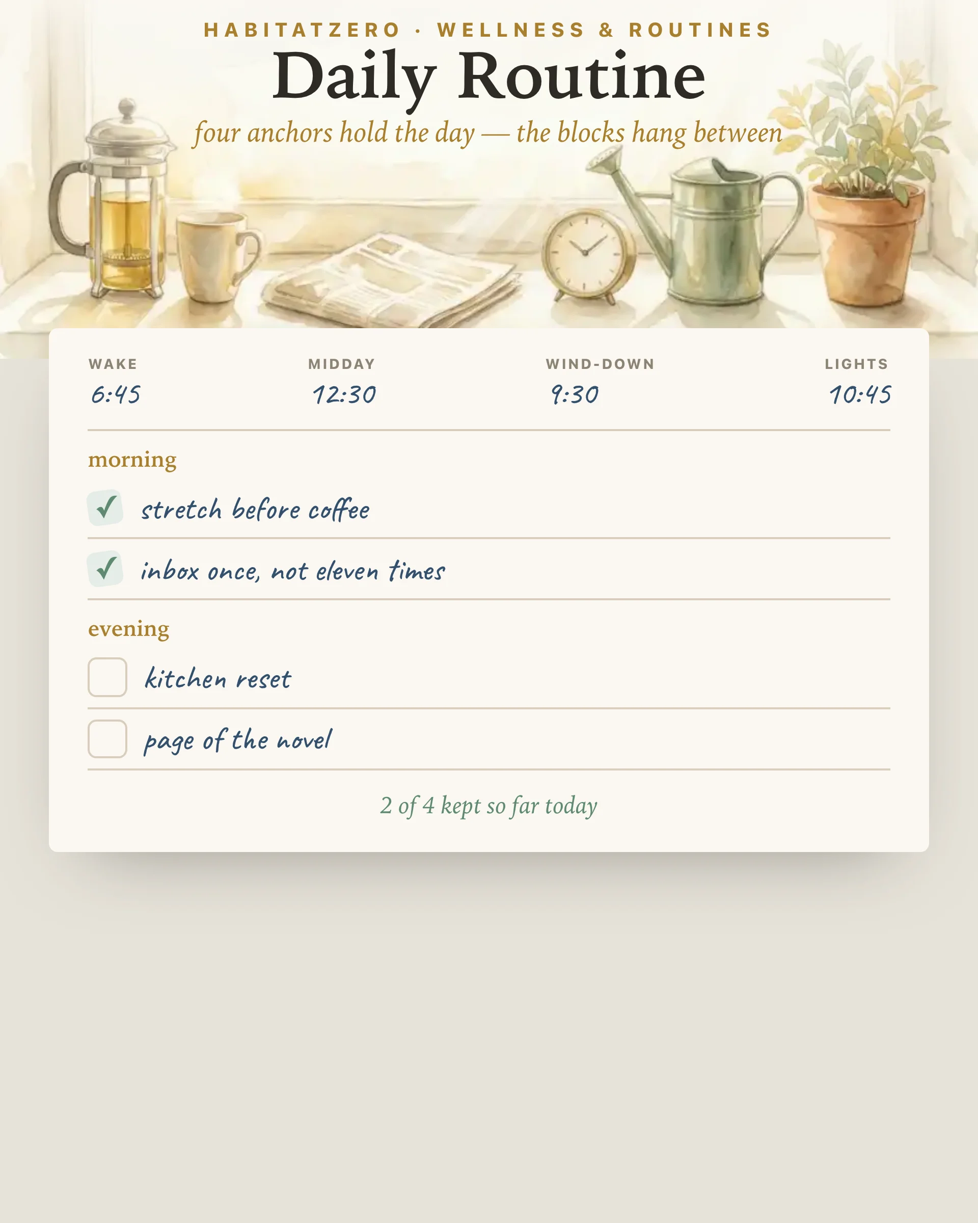 Daily Routine — Wellness & Routines interactive worksheet preview