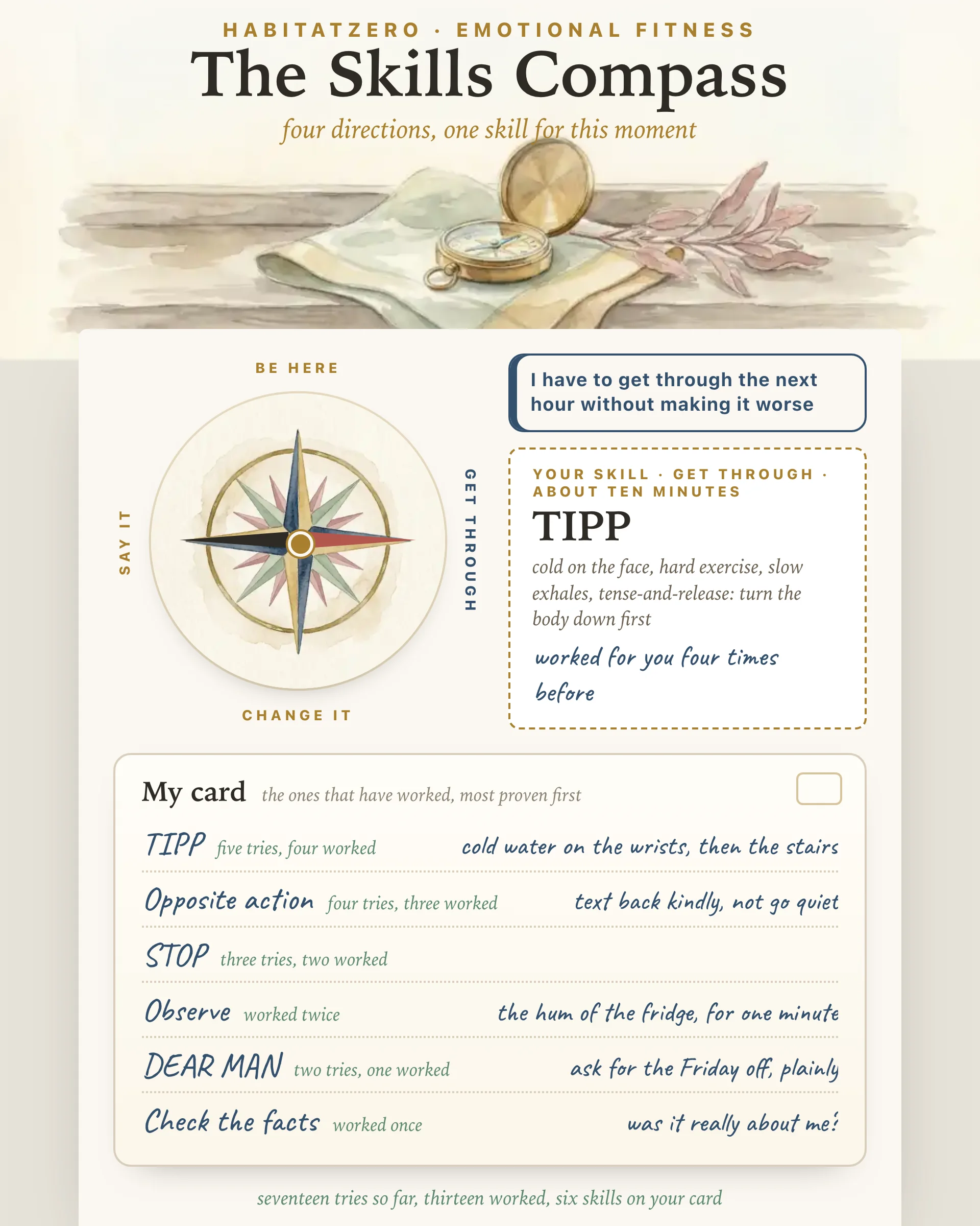 The Skills Compass — Emotional Fitness interactive worksheet preview