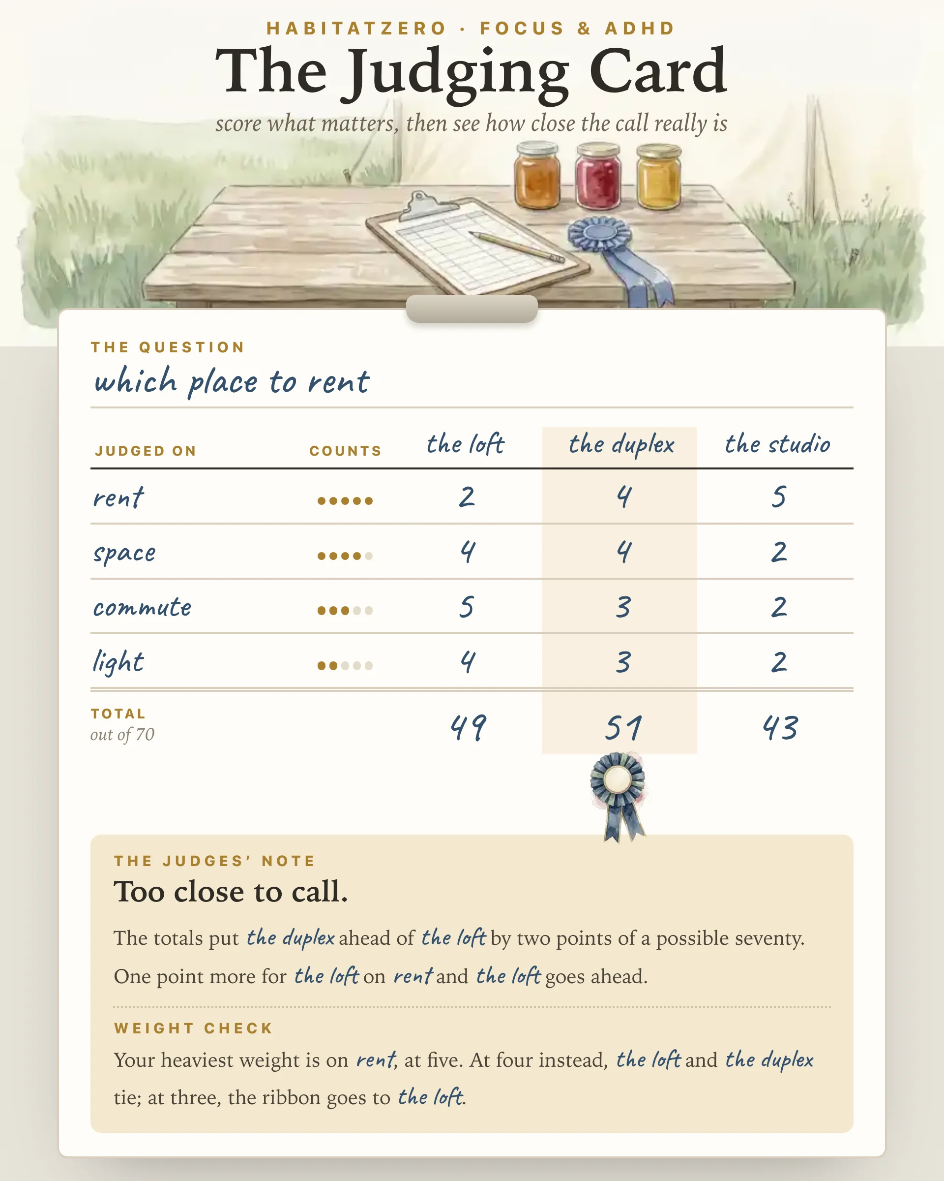 The Judging Card — Focus & ADHD interactive worksheet preview