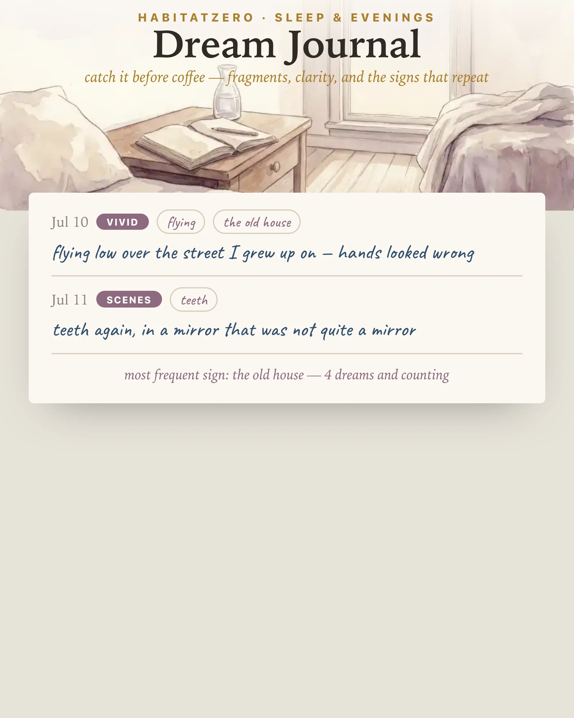 Dream Journal — Sleep & Evenings interactive worksheet preview