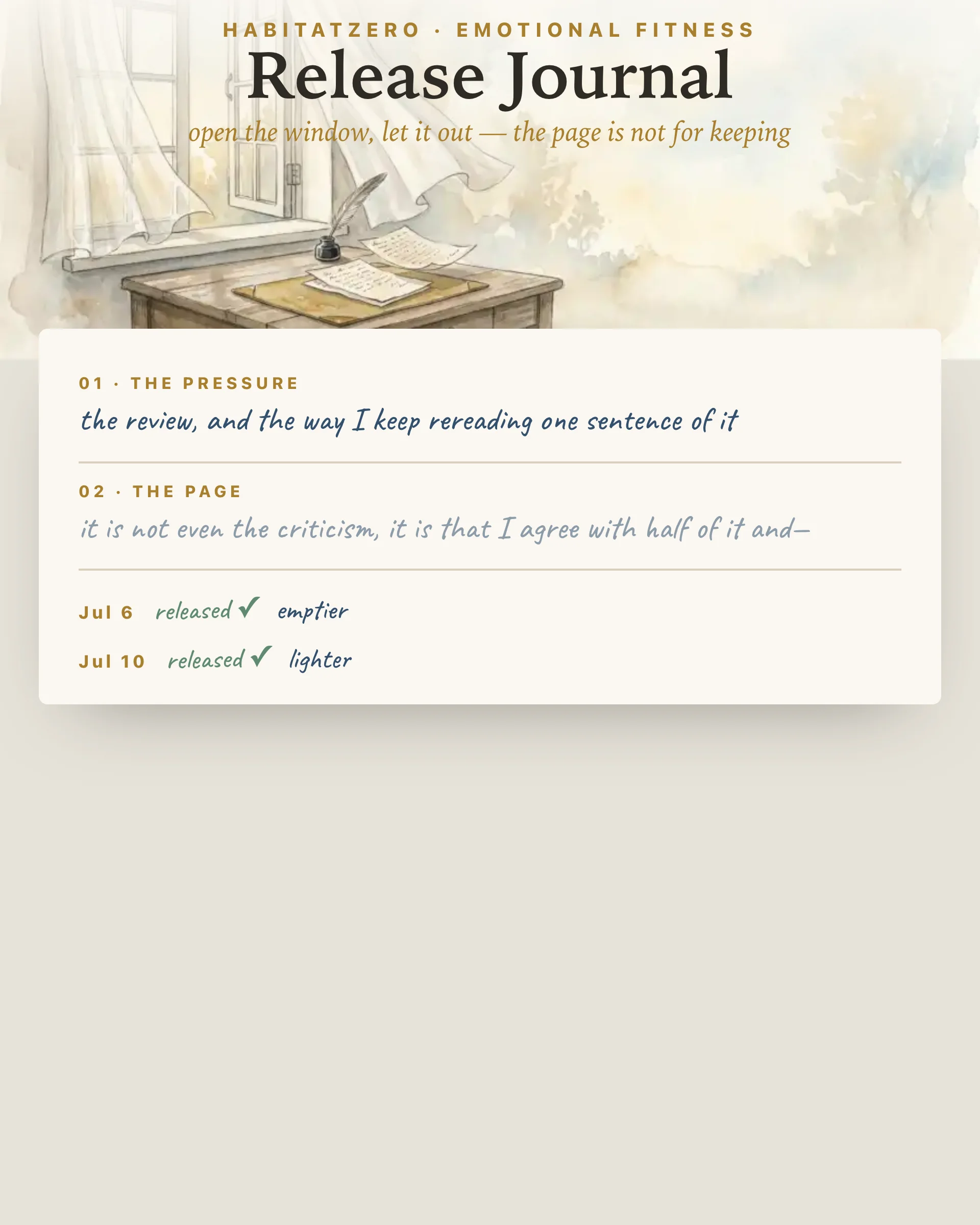 Release Journal — Emotional Fitness interactive worksheet preview
