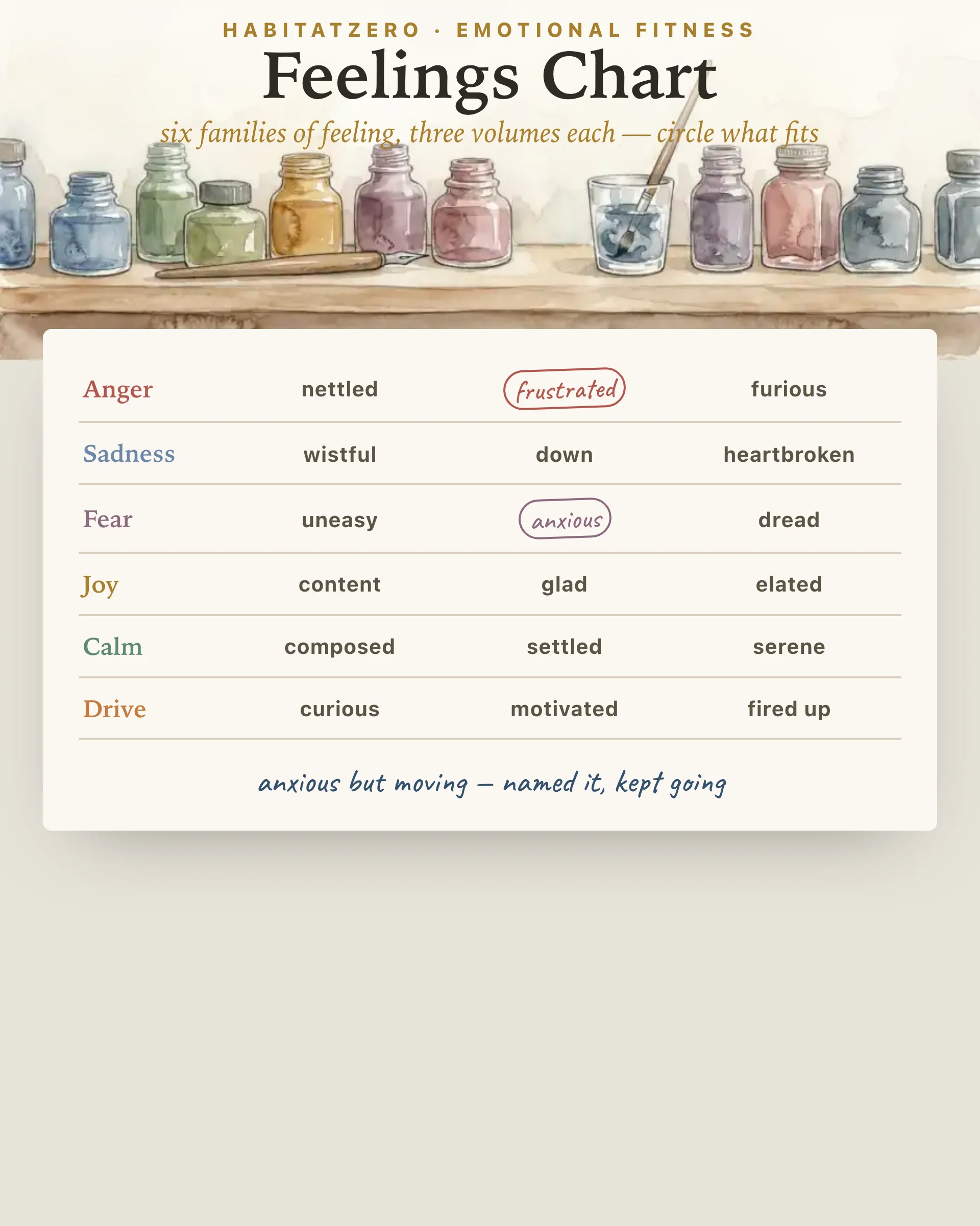 Feelings Chart — Emotional Fitness interactive worksheet preview