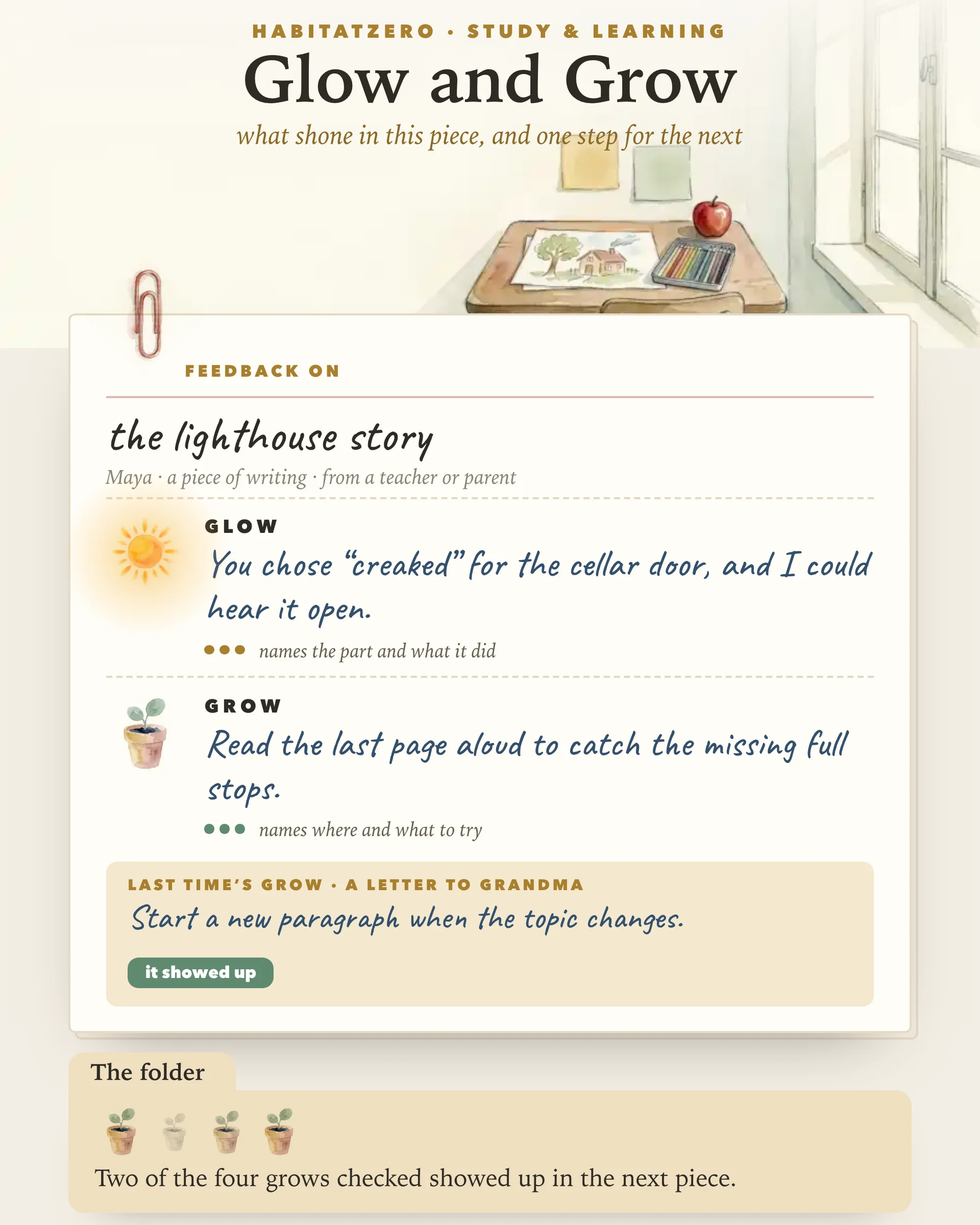 Glow and Grow — Study & Learning interactive worksheet preview