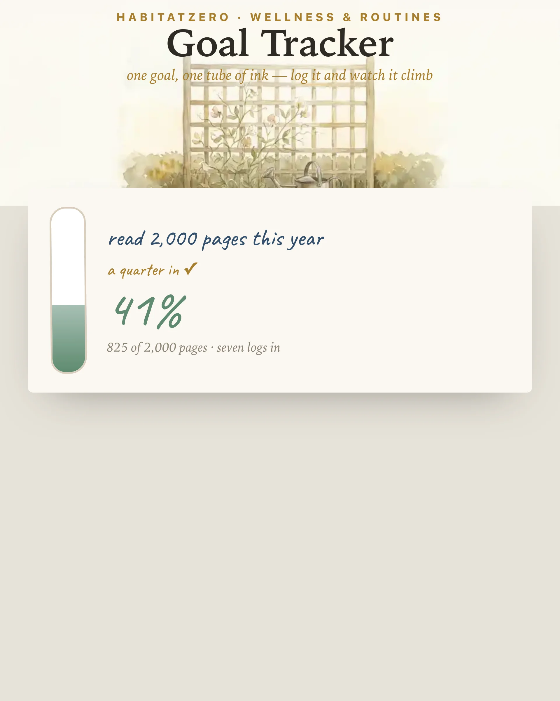 Goal Tracker — Wellness & Routines interactive worksheet preview
