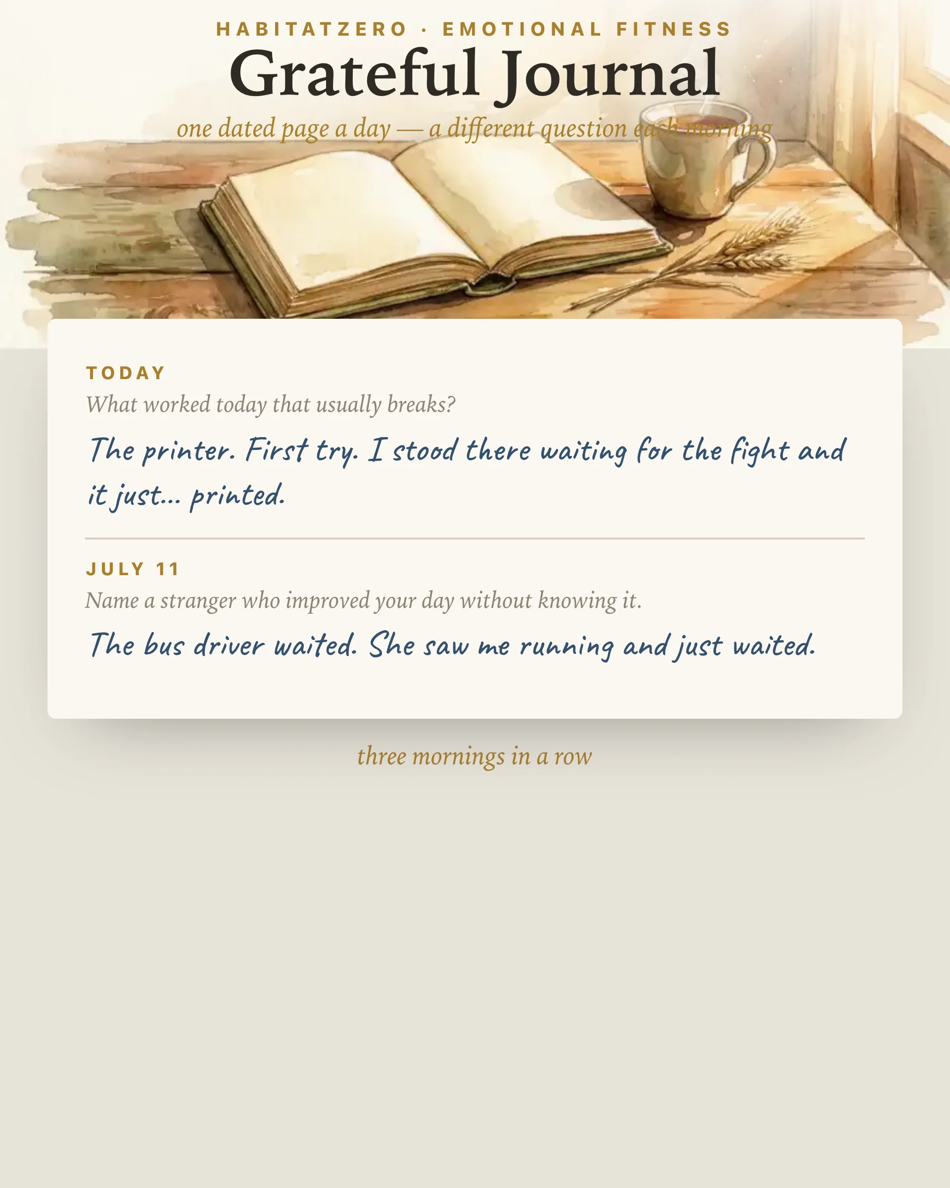 Grateful Journal — Emotional Fitness interactive worksheet preview