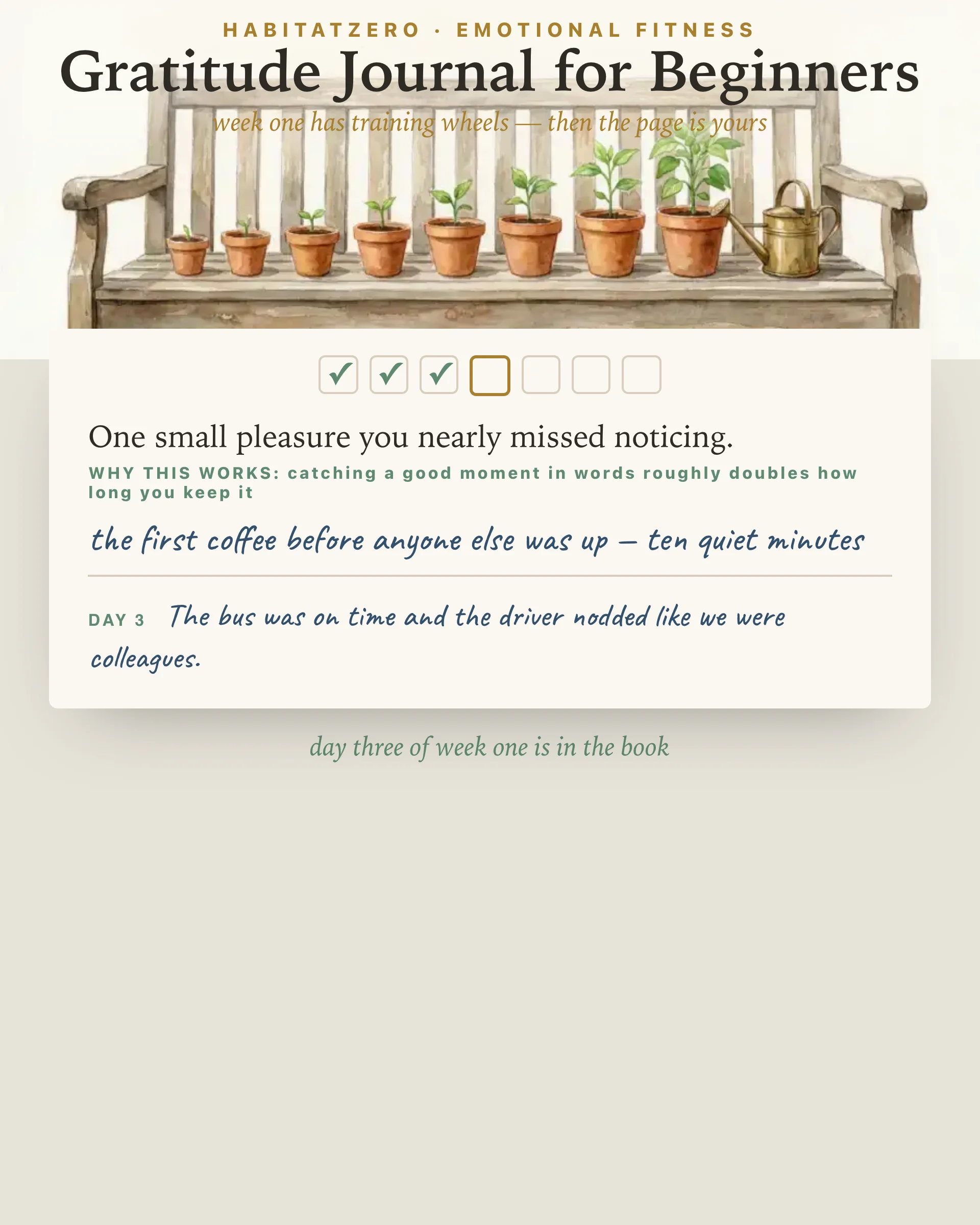 Gratitude Journal for Beginners — Emotional Fitness interactive worksheet preview