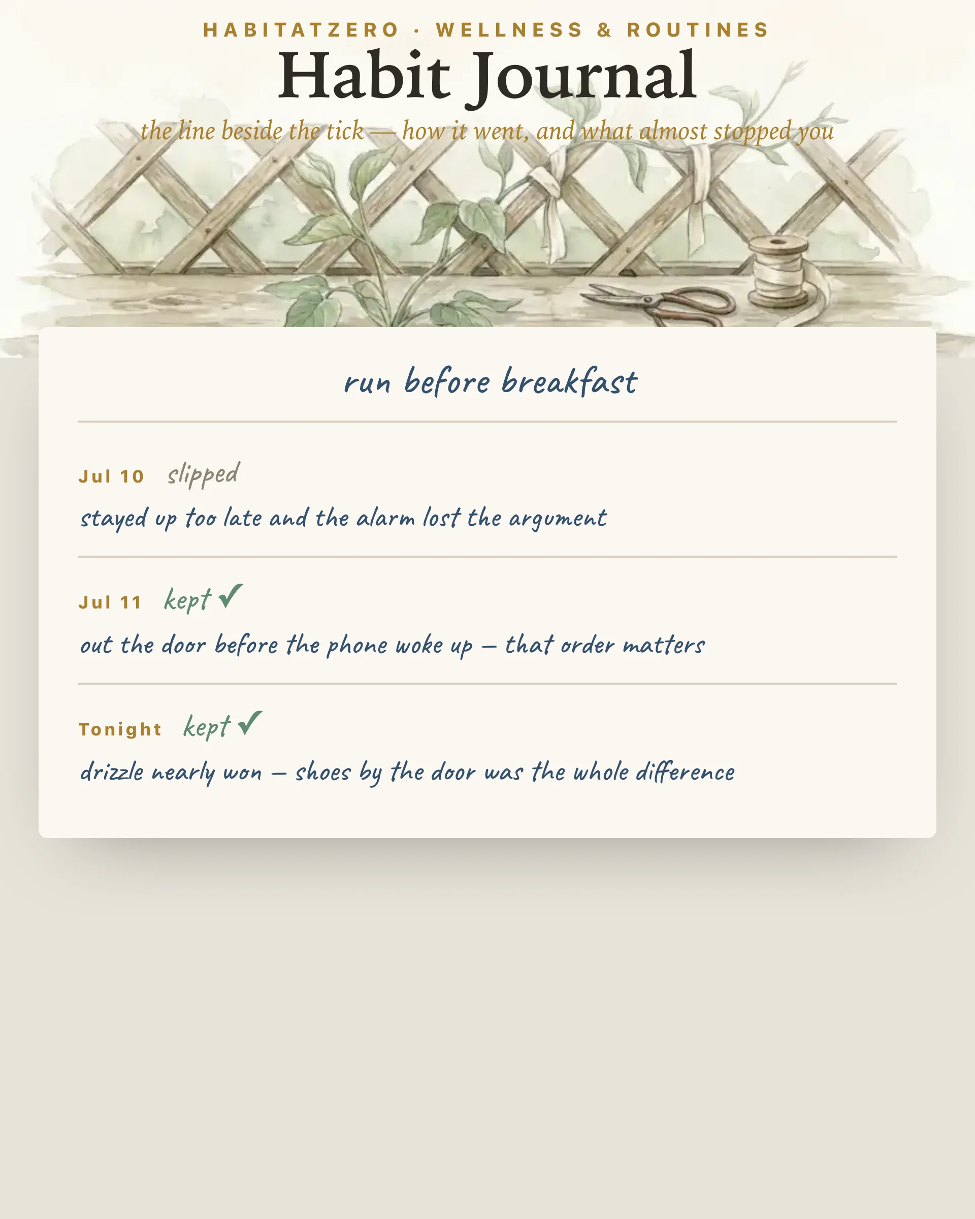 Habit Journal — Wellness & Routines interactive worksheet preview