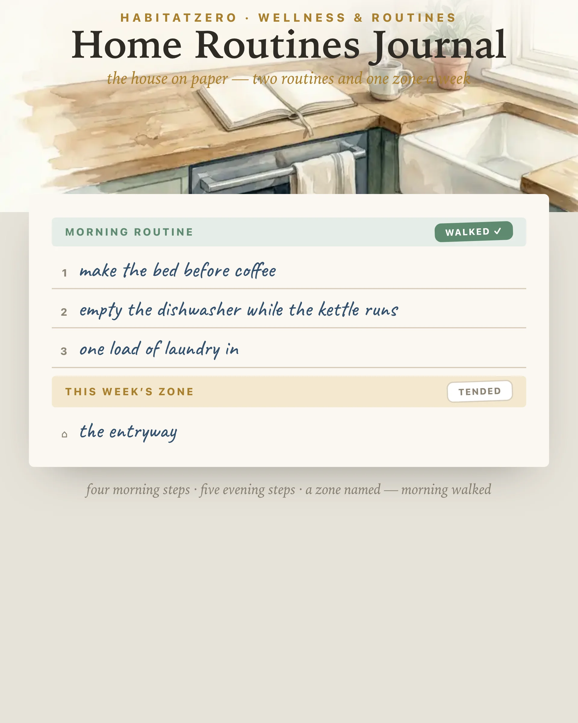 Home Routines Journal — Wellness & Routines interactive worksheet preview