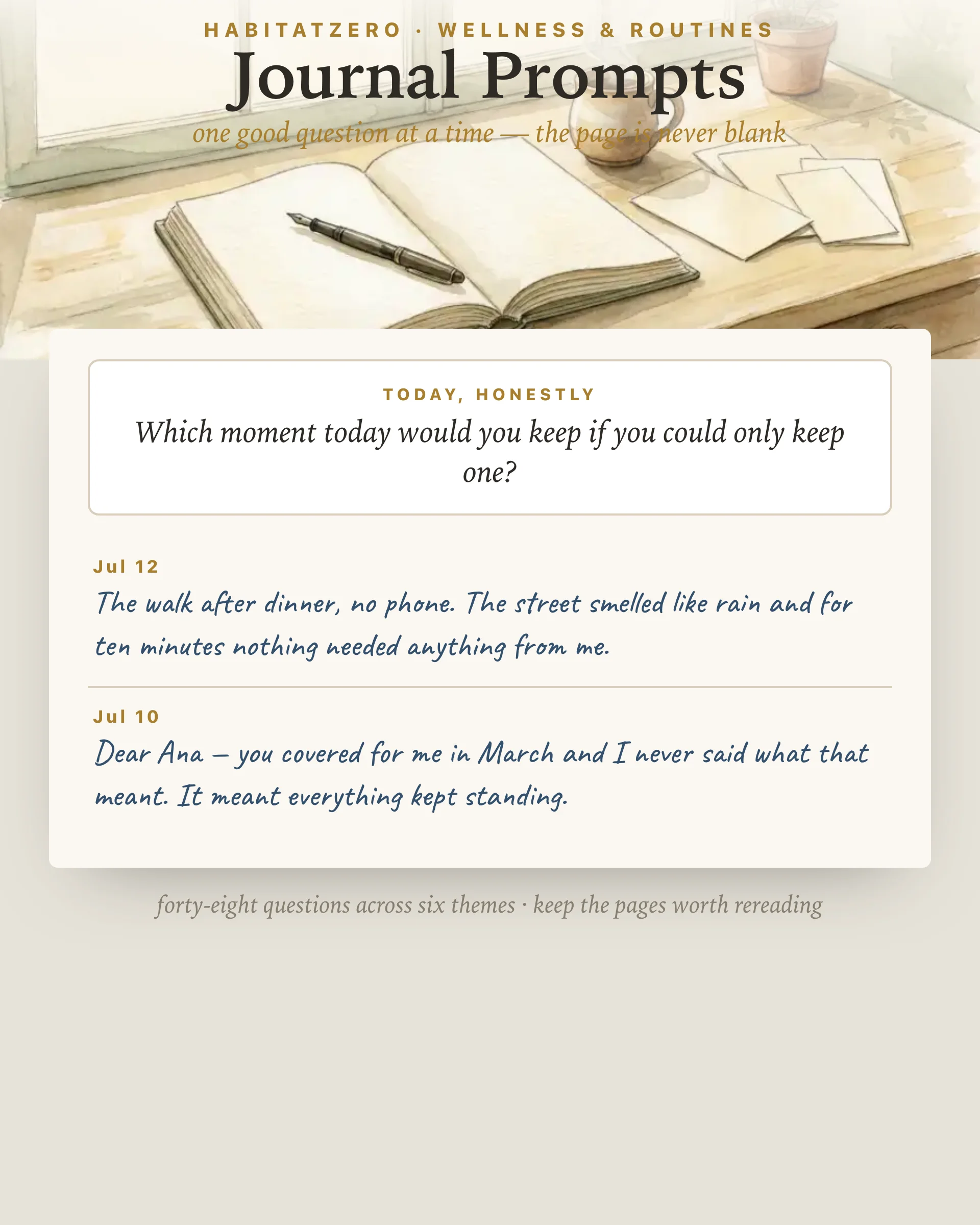 Journal Prompts — Wellness & Routines interactive worksheet preview