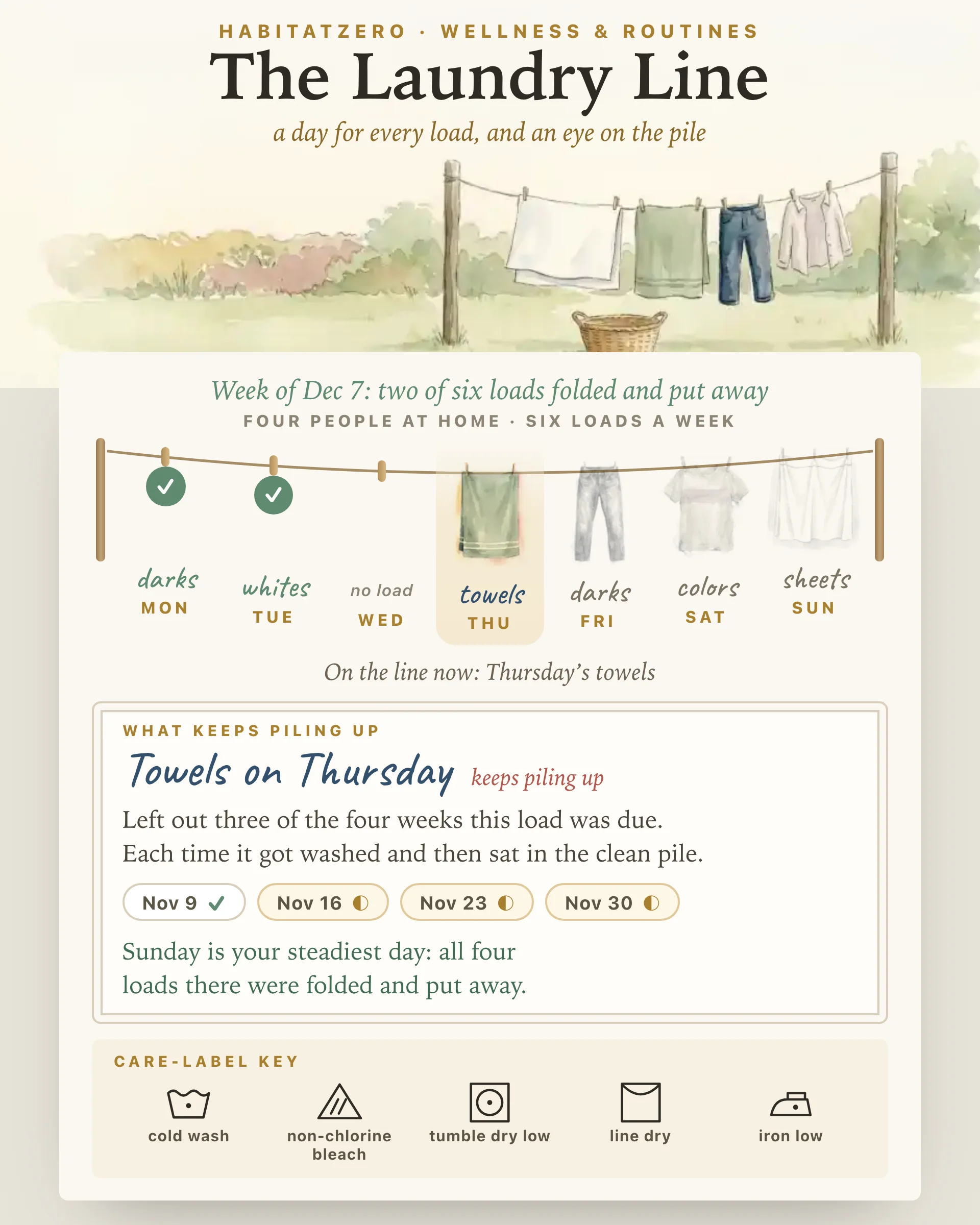 The Laundry Line — Wellness & Routines interactive worksheet preview