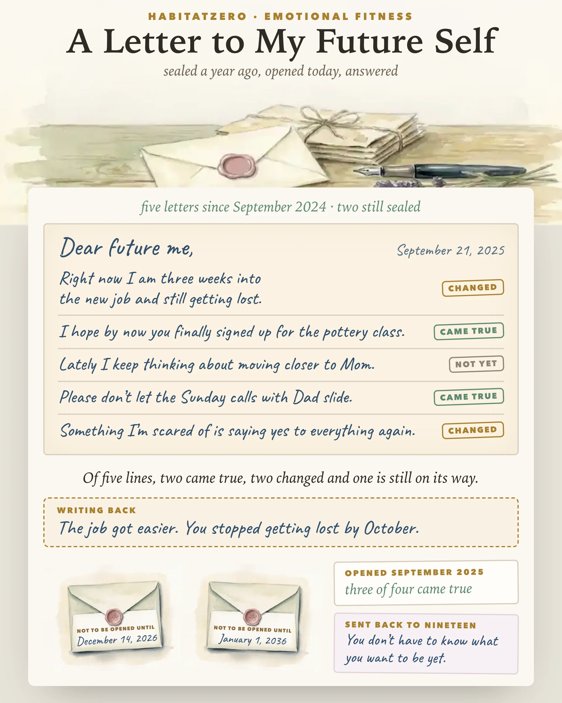 A Letter to My Future Self — Emotional Fitness interactive worksheet preview