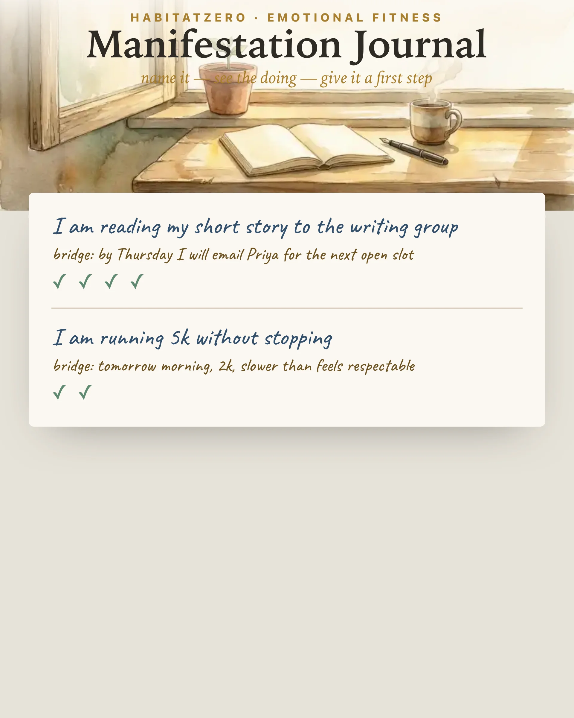 Manifestation Journal — Emotional Fitness interactive worksheet preview