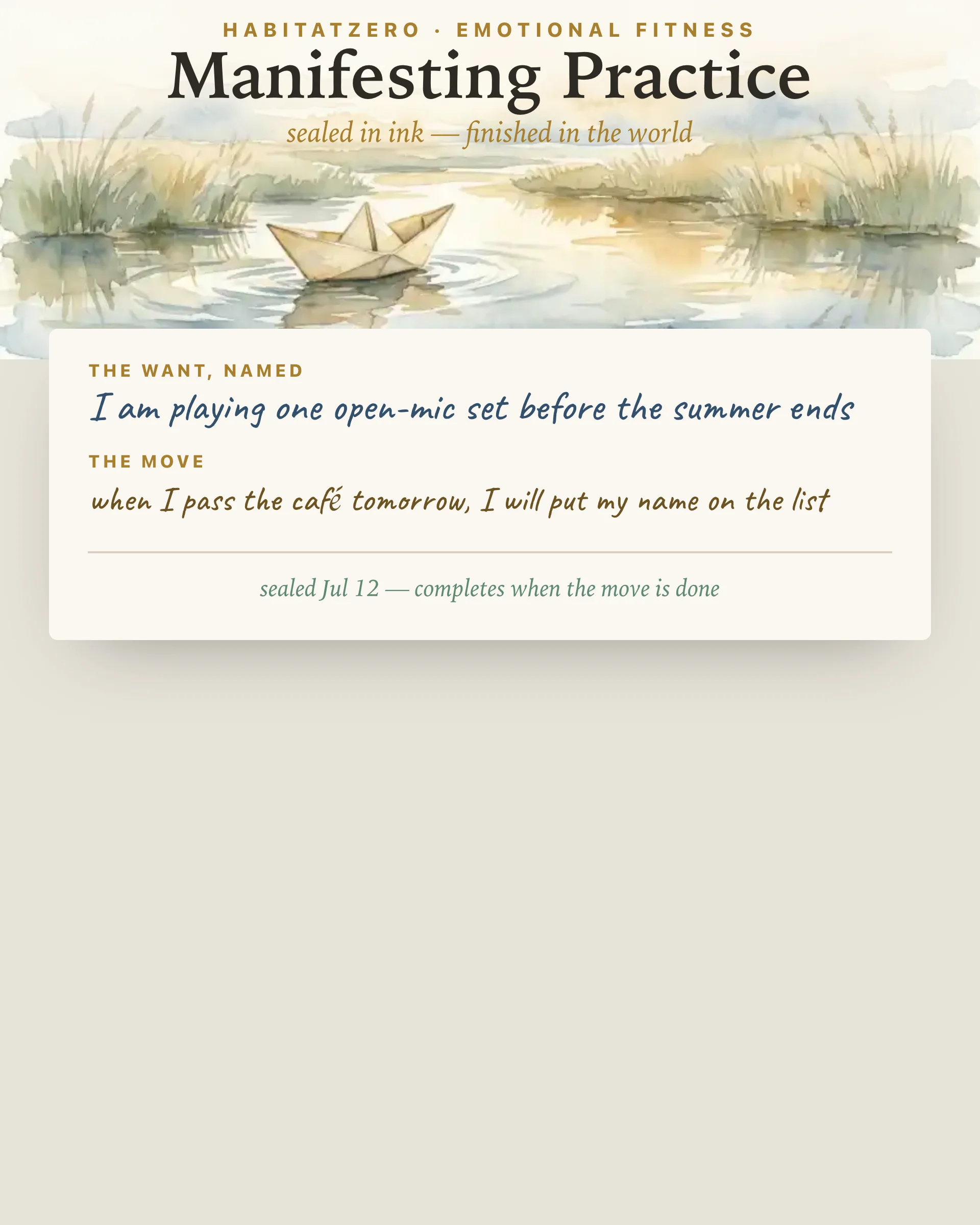 Manifesting Practice — Emotional Fitness interactive worksheet preview