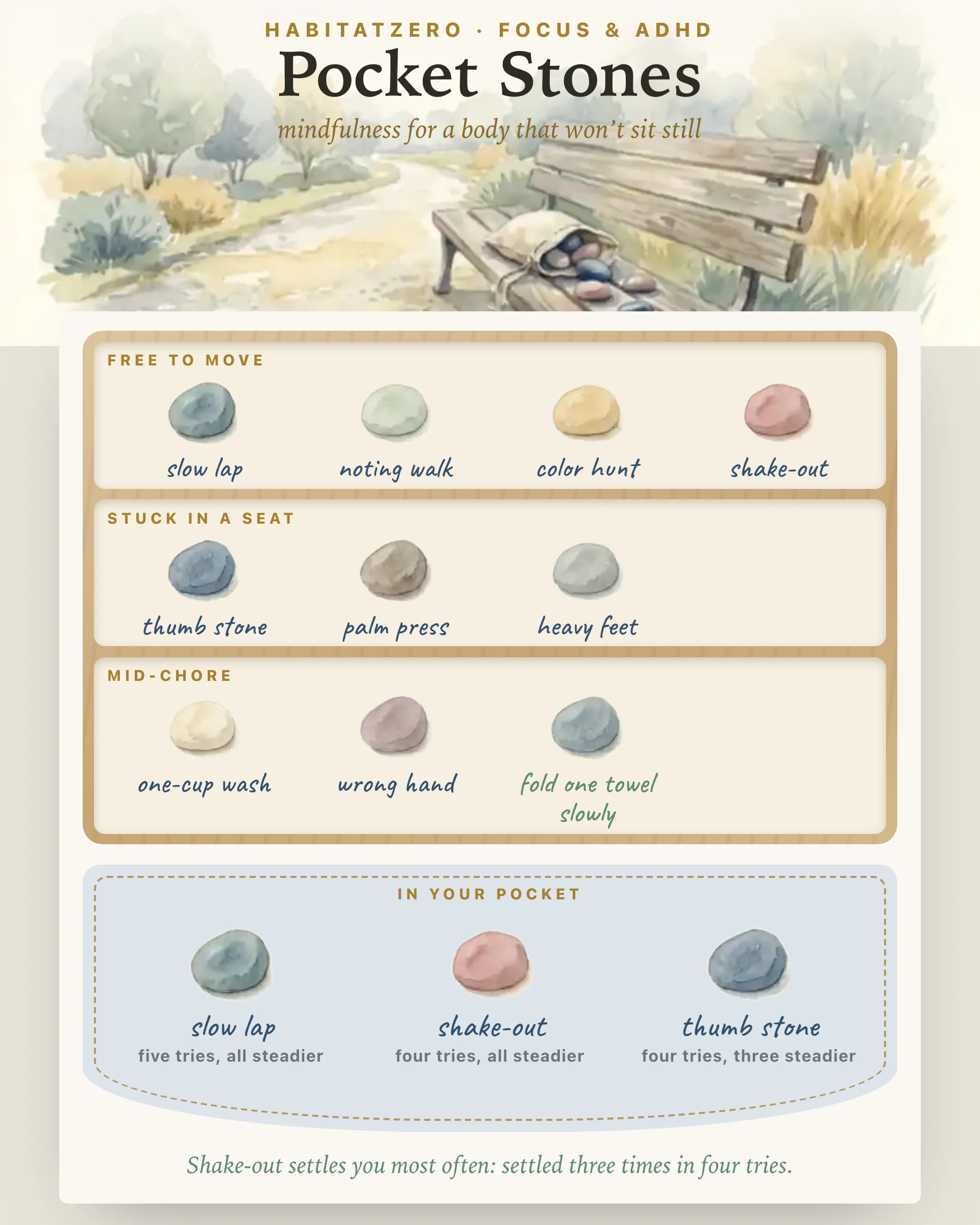 Pocket Stones — Focus & ADHD interactive worksheet preview