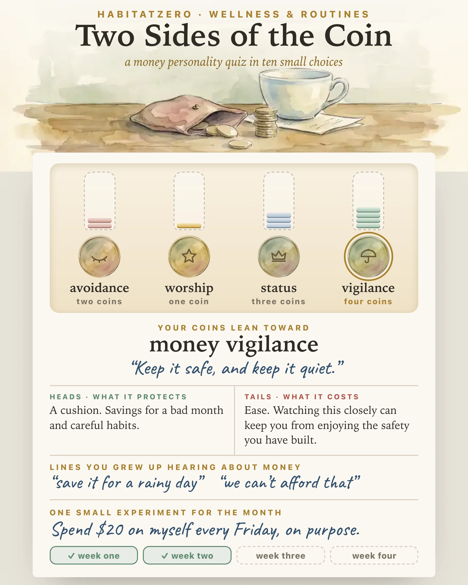Two Sides of the Coin — Wellness & Routines interactive worksheet preview