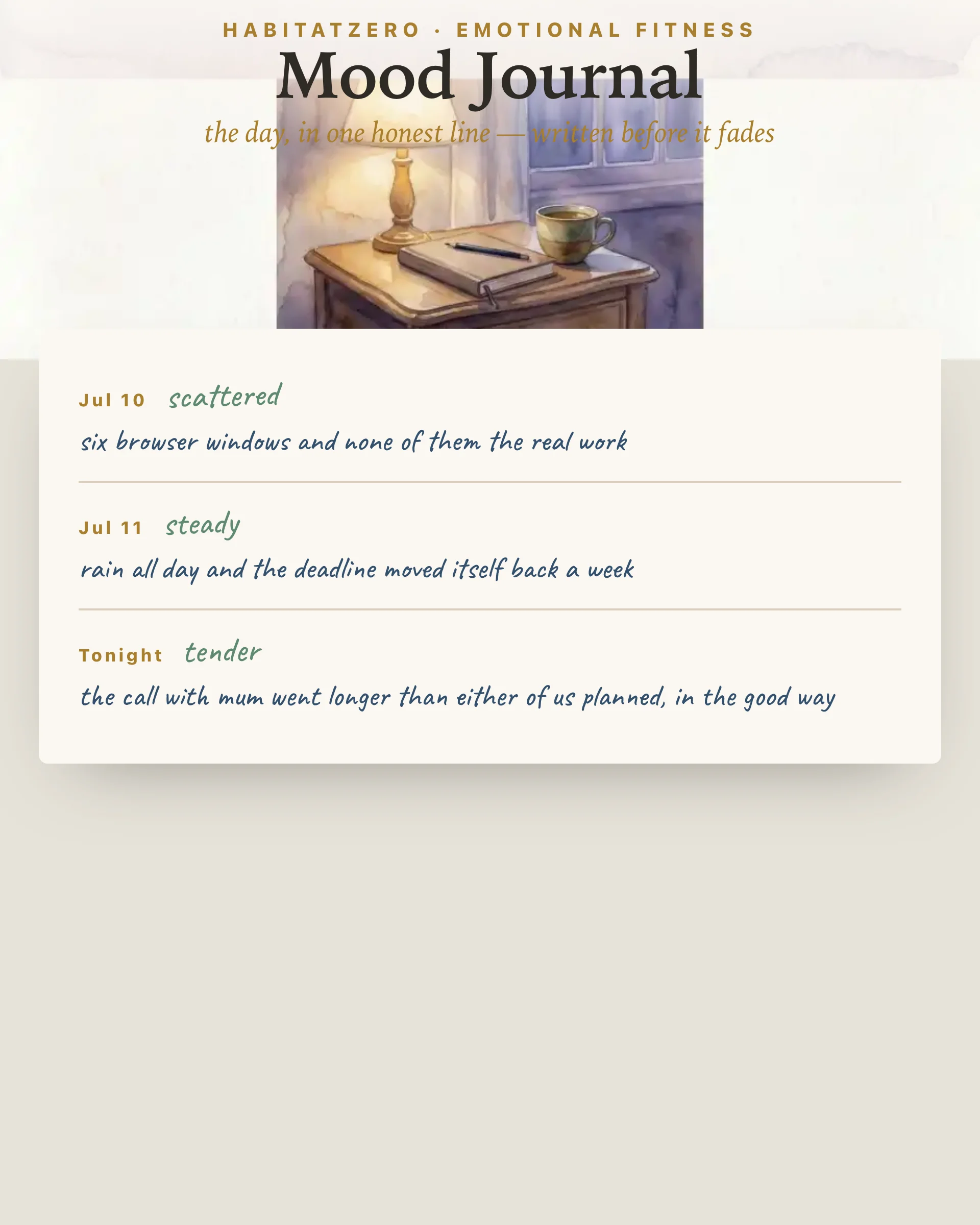 Mood Journal — Emotional Fitness interactive worksheet preview