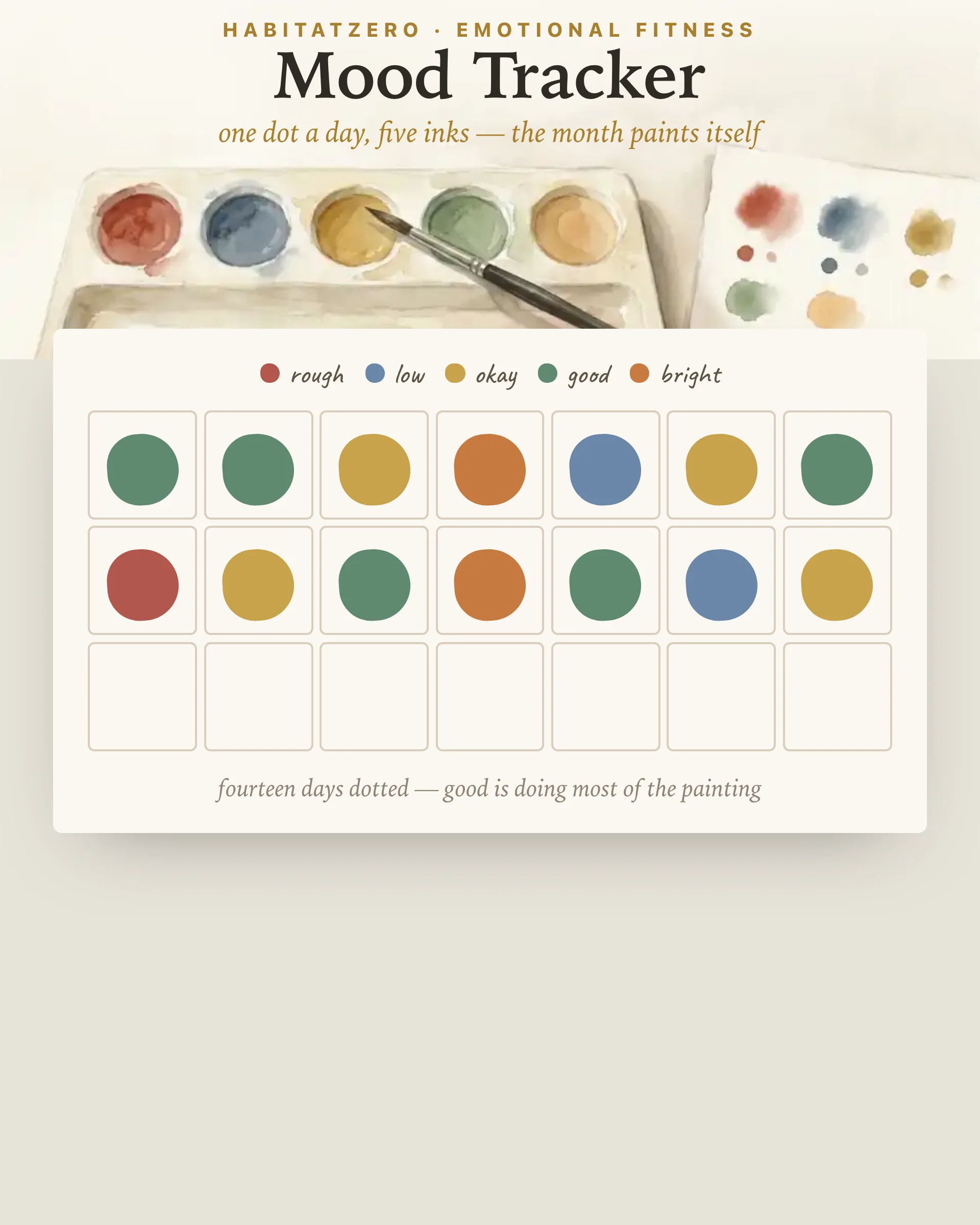 Mood Tracker — Emotional Fitness interactive worksheet preview