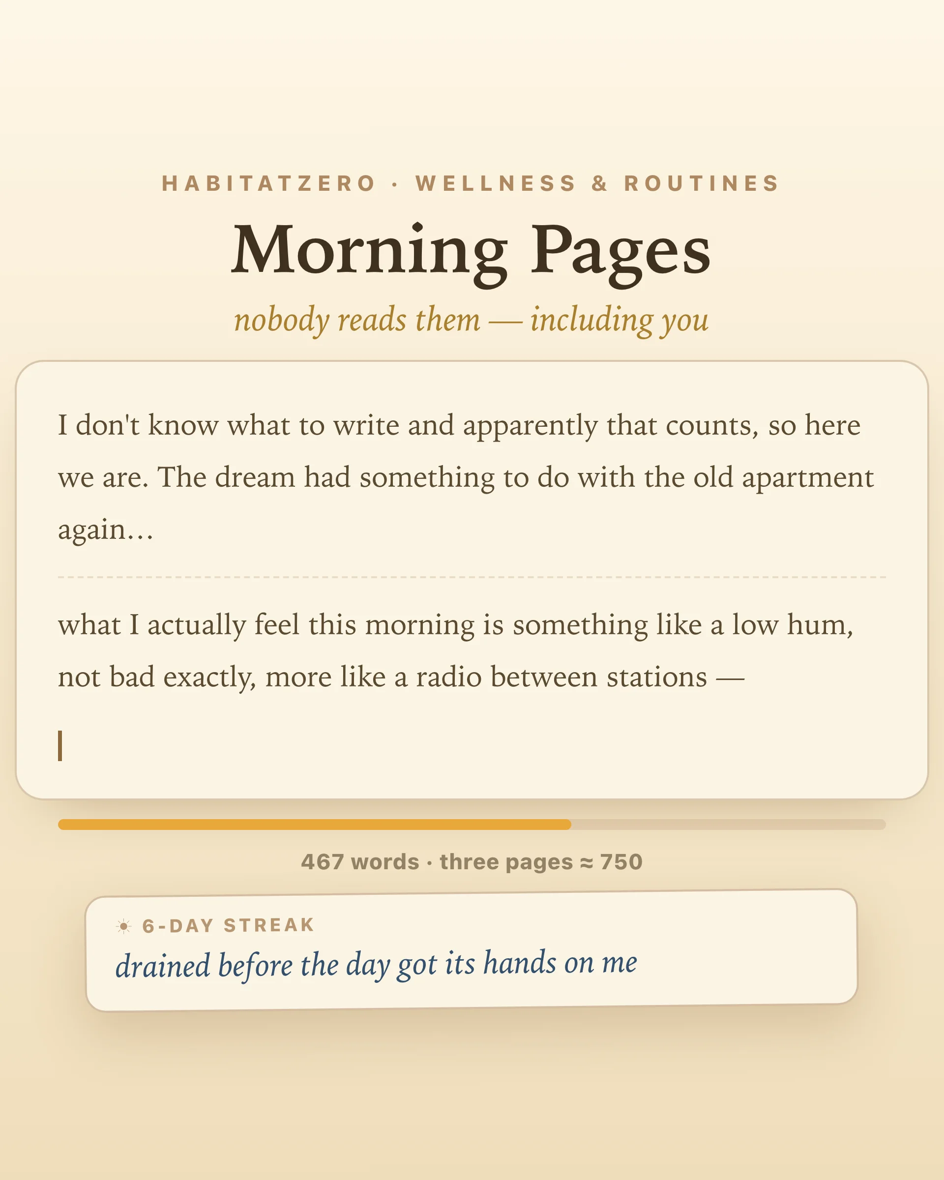 Morning Pages — Wellness & Routines interactive worksheet preview