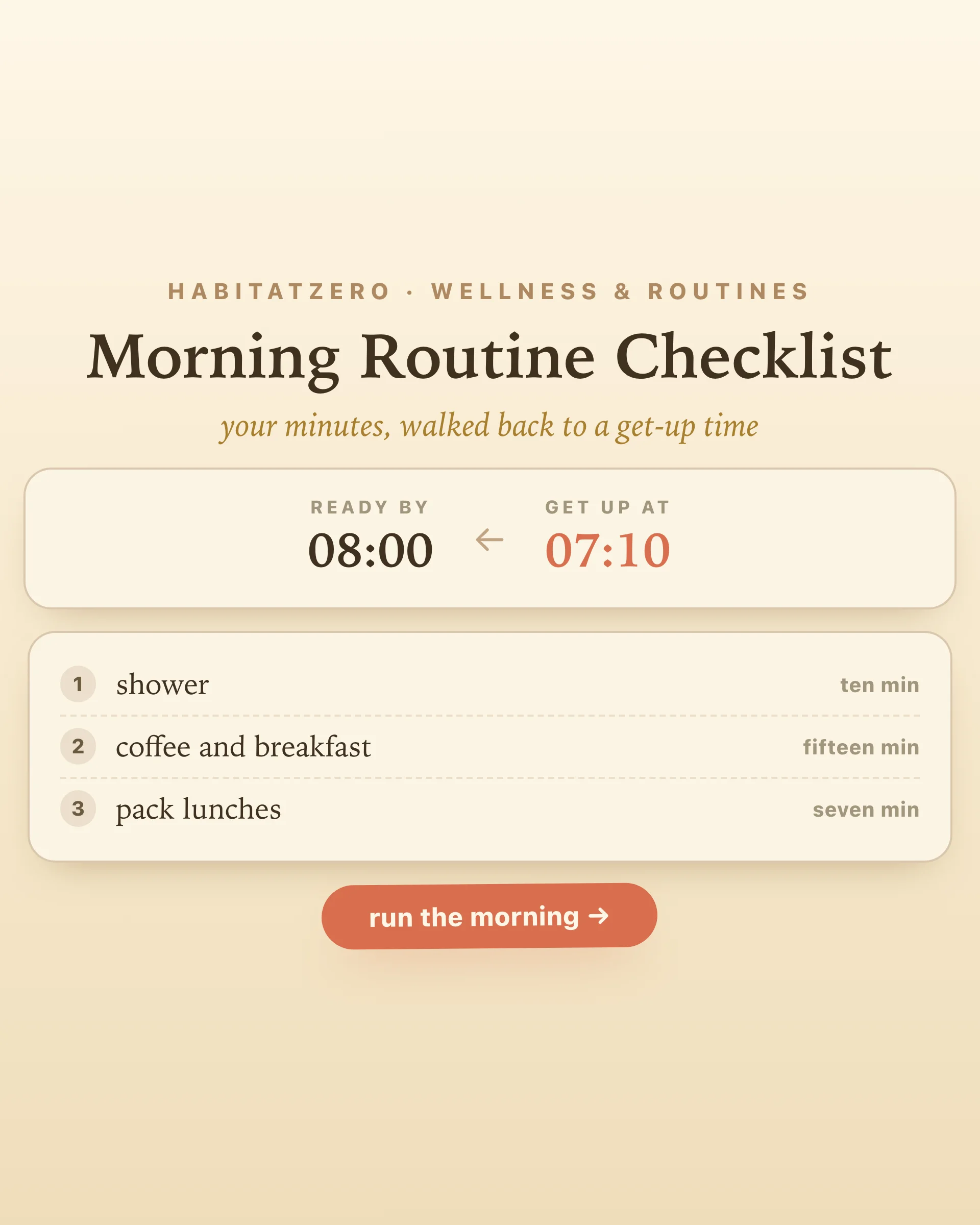 Morning Routine Checklist — Wellness & Routines interactive worksheet preview