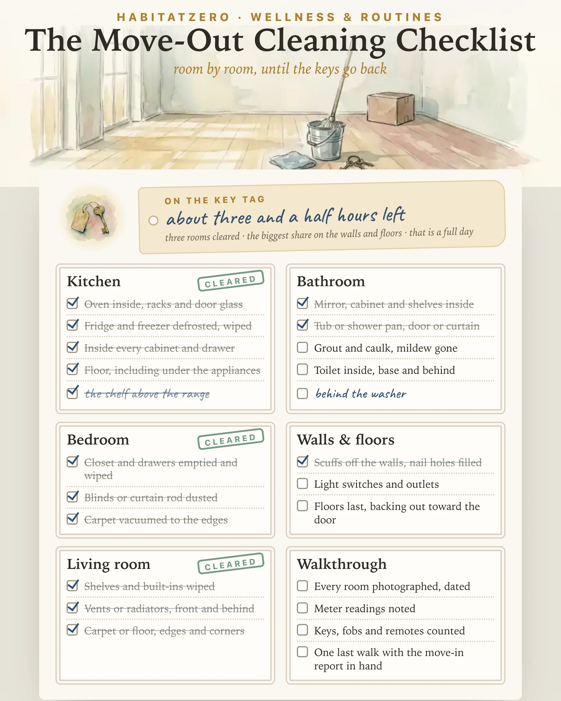 The Move-Out Cleaning Checklist — Wellness & Routines interactive worksheet preview