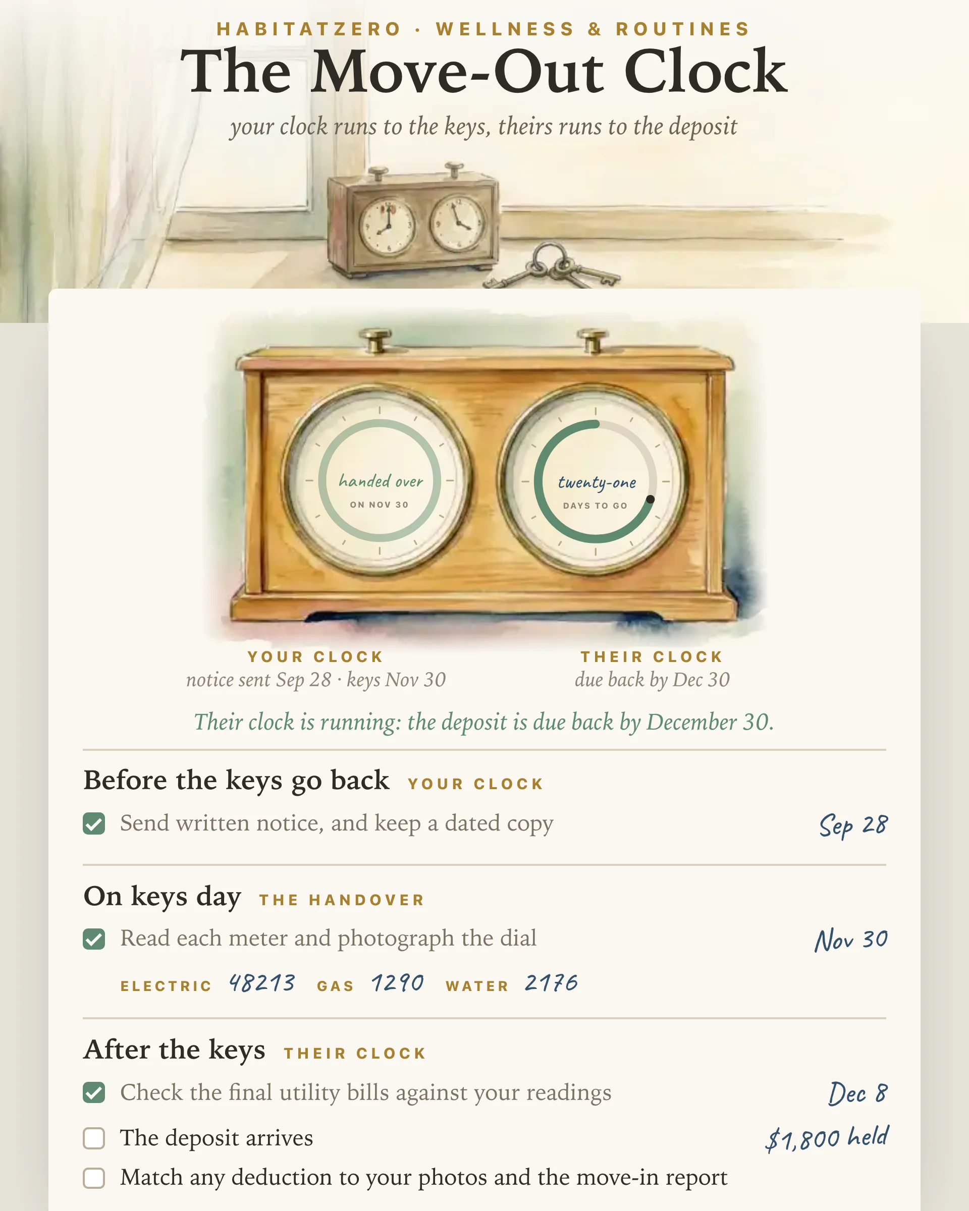 The Move-Out Clock — Wellness & Routines interactive worksheet preview