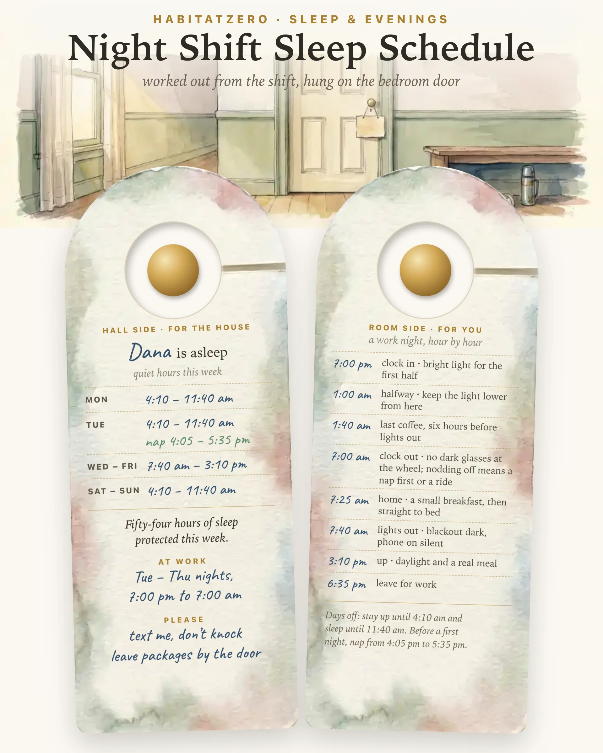 Night Shift Sleep Schedule — Sleep & Evenings interactive worksheet preview
