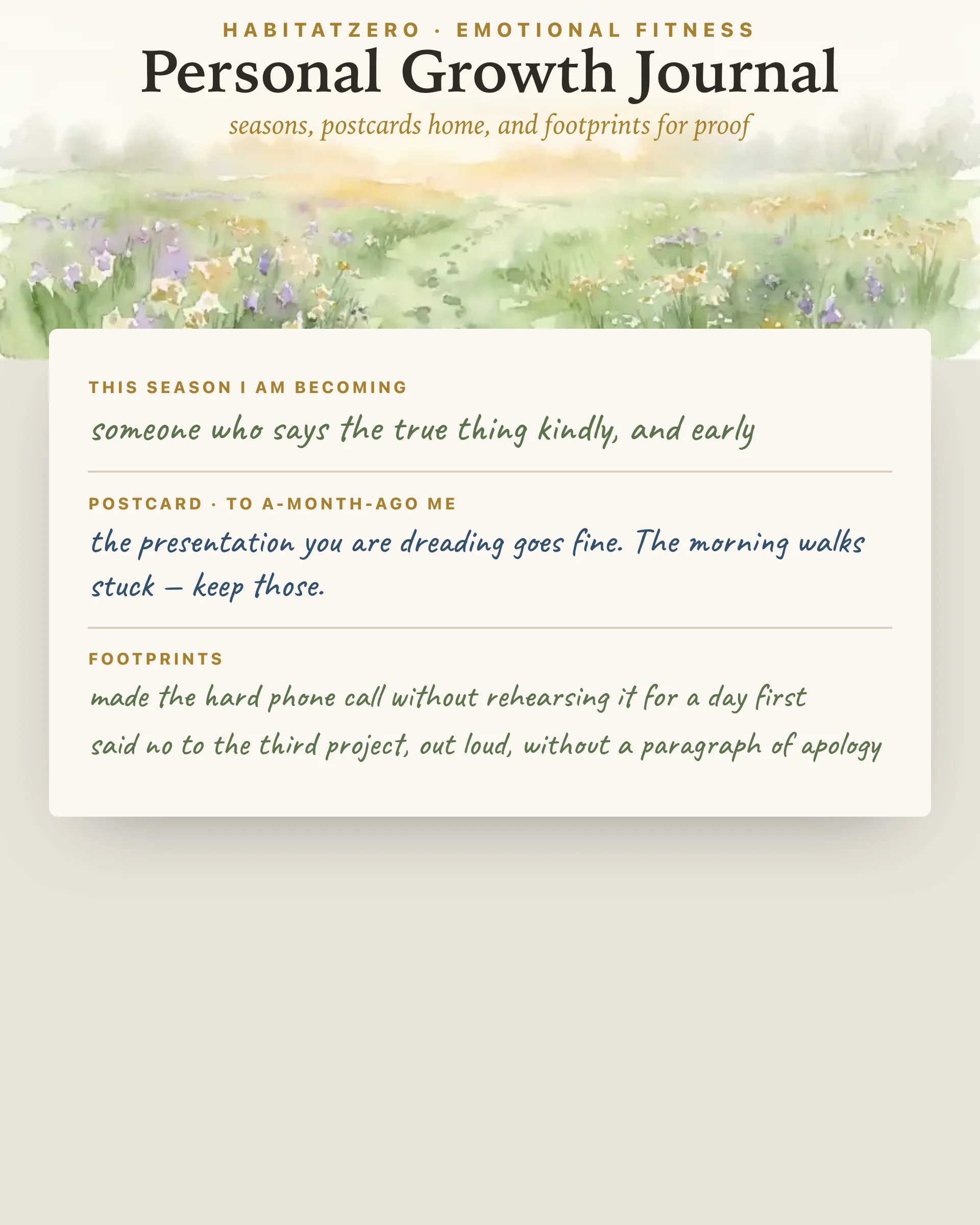 Personal Growth Journal — Emotional Fitness interactive worksheet preview
