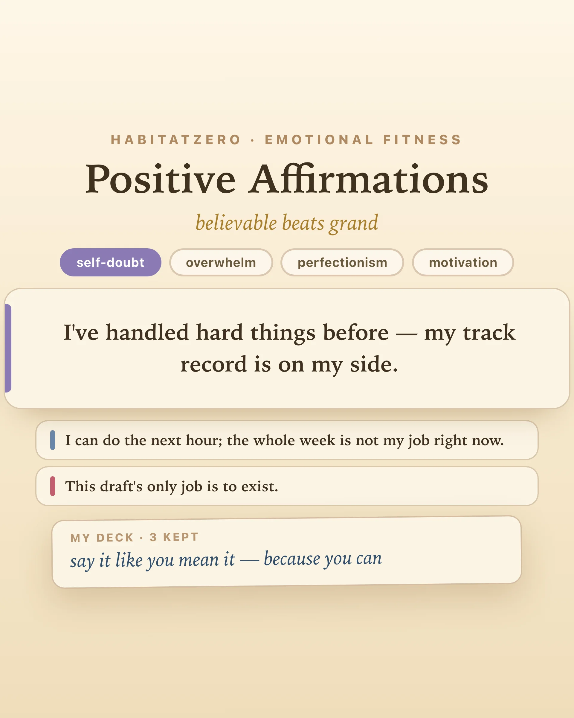 Positive Affirmations — Emotional Fitness interactive worksheet preview
