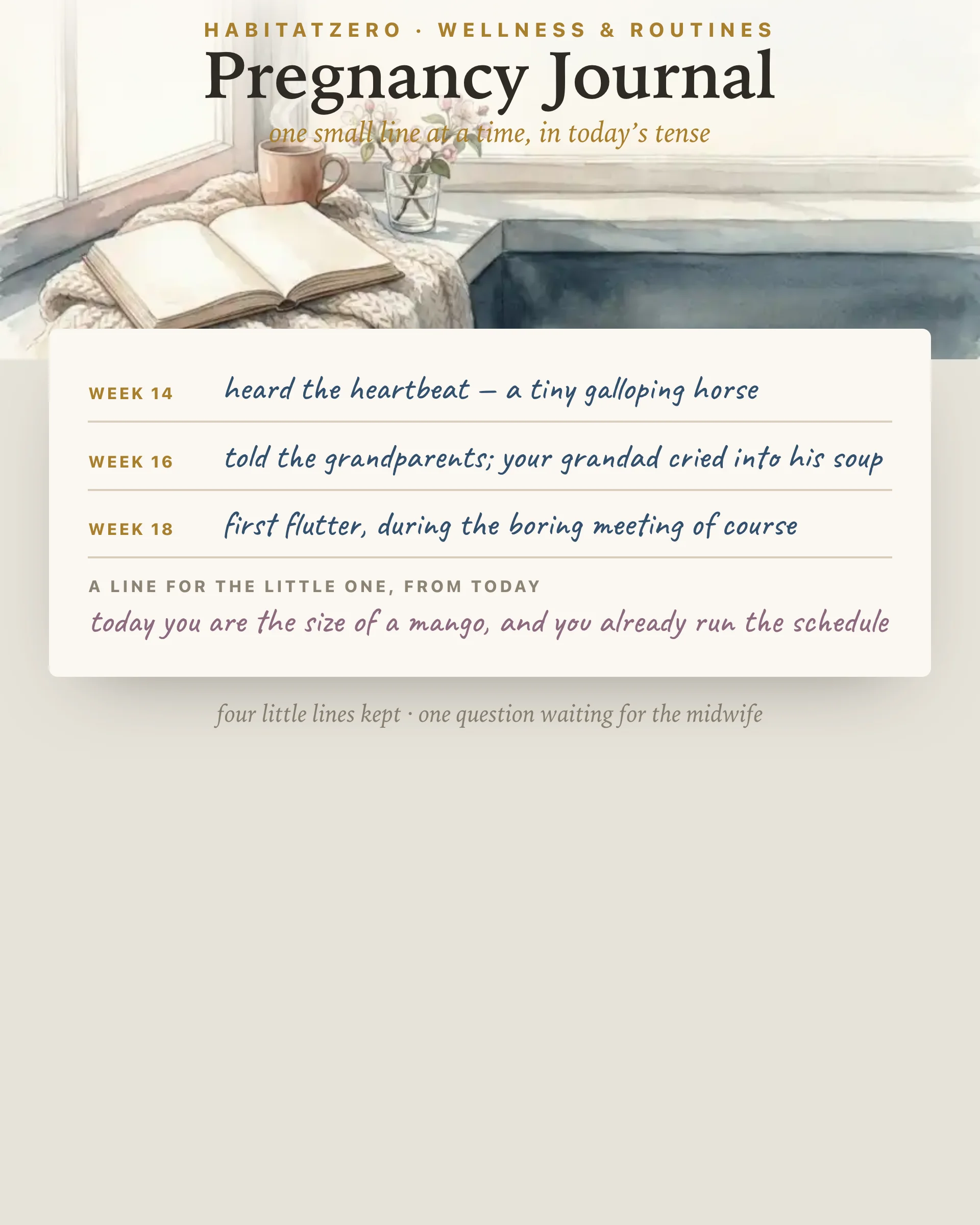 Pregnancy Journal — Wellness & Routines interactive worksheet preview