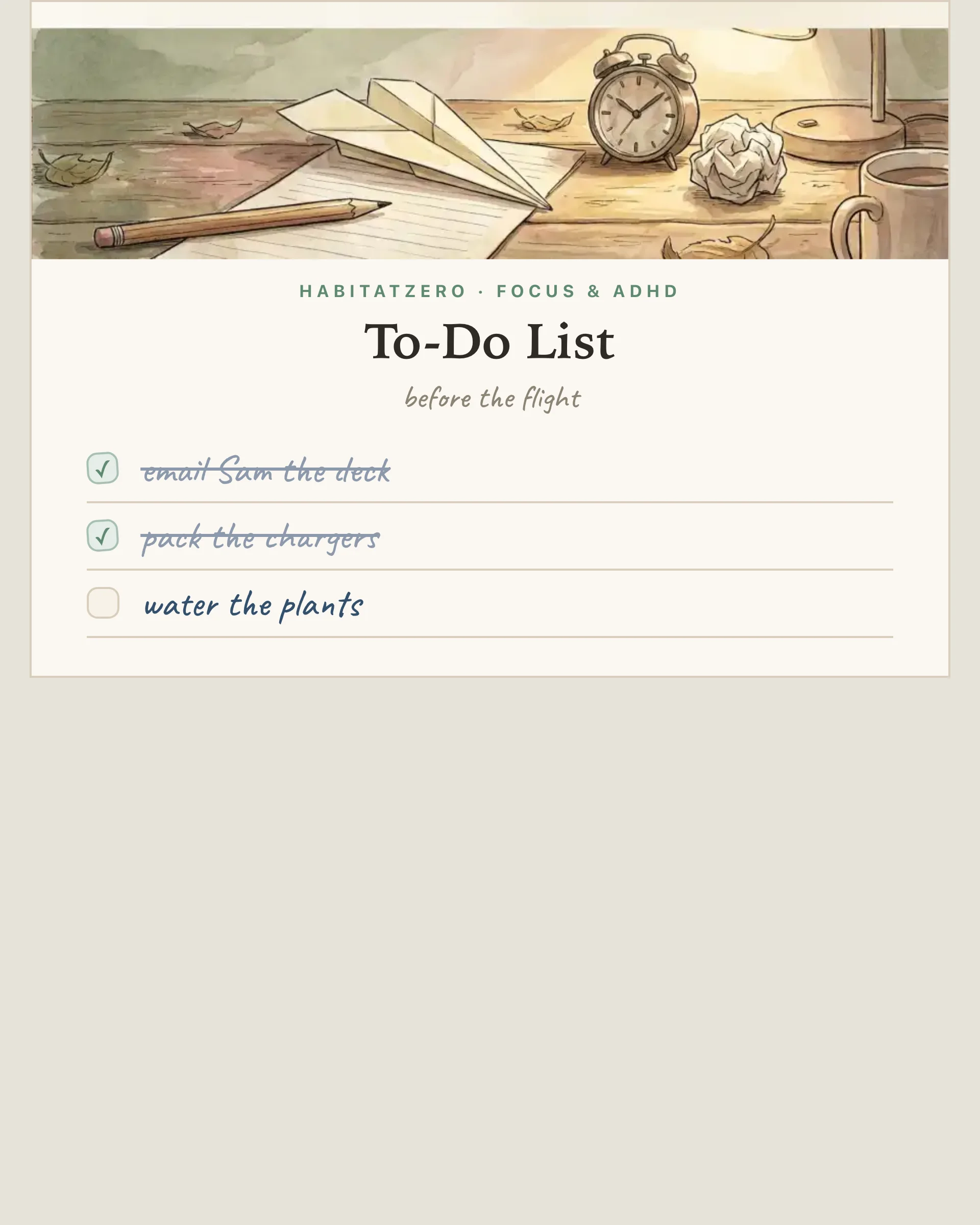 To-Do List — Focus & ADHD interactive worksheet preview
