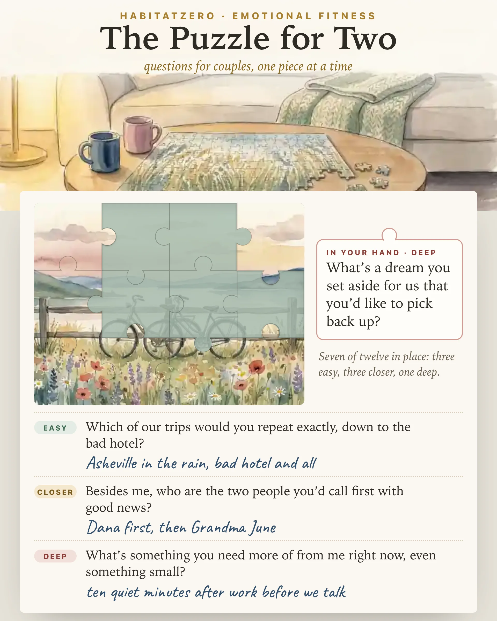 The Puzzle for Two — Emotional Fitness interactive worksheet preview