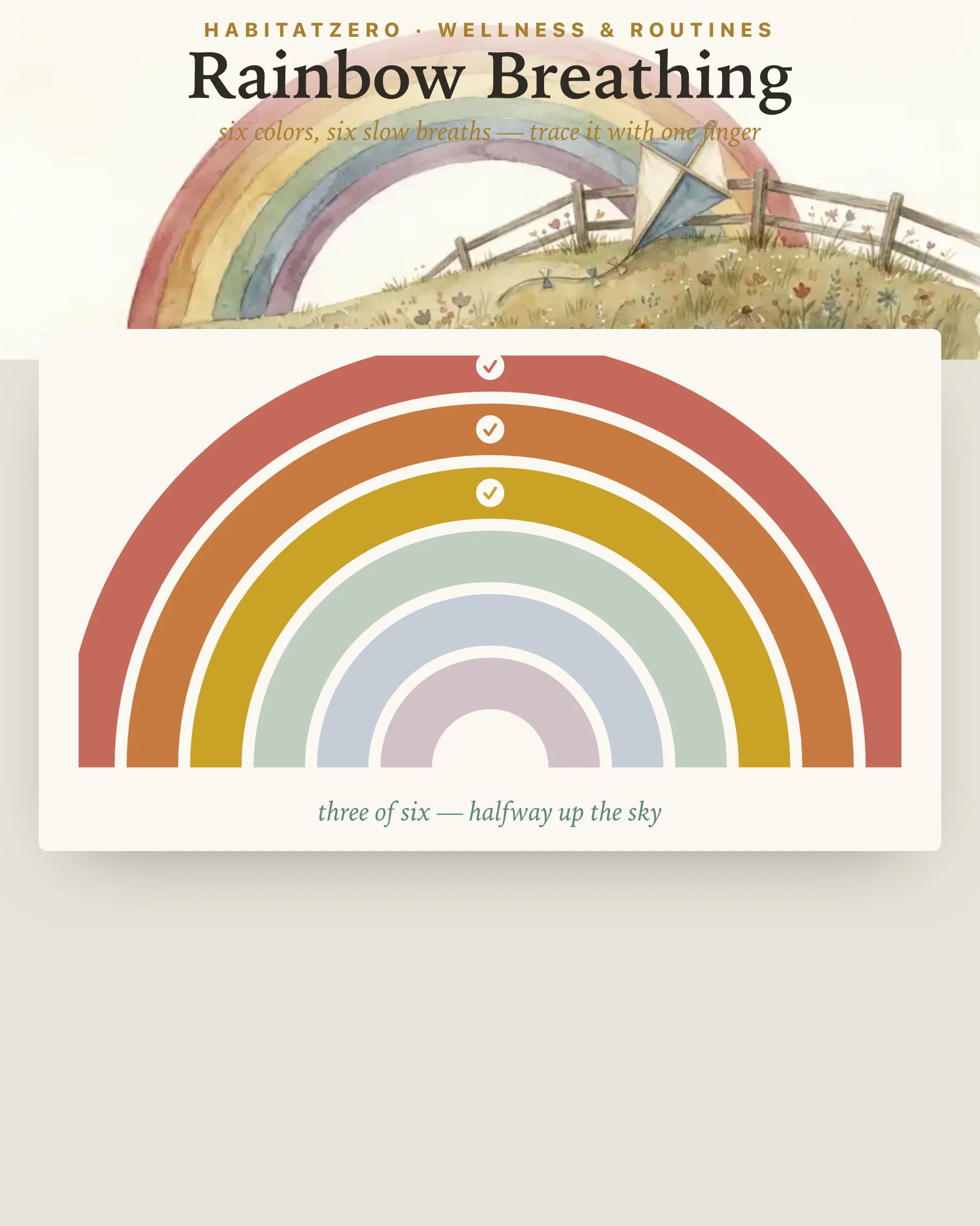 Rainbow Breathing — Wellness & Routines interactive worksheet preview