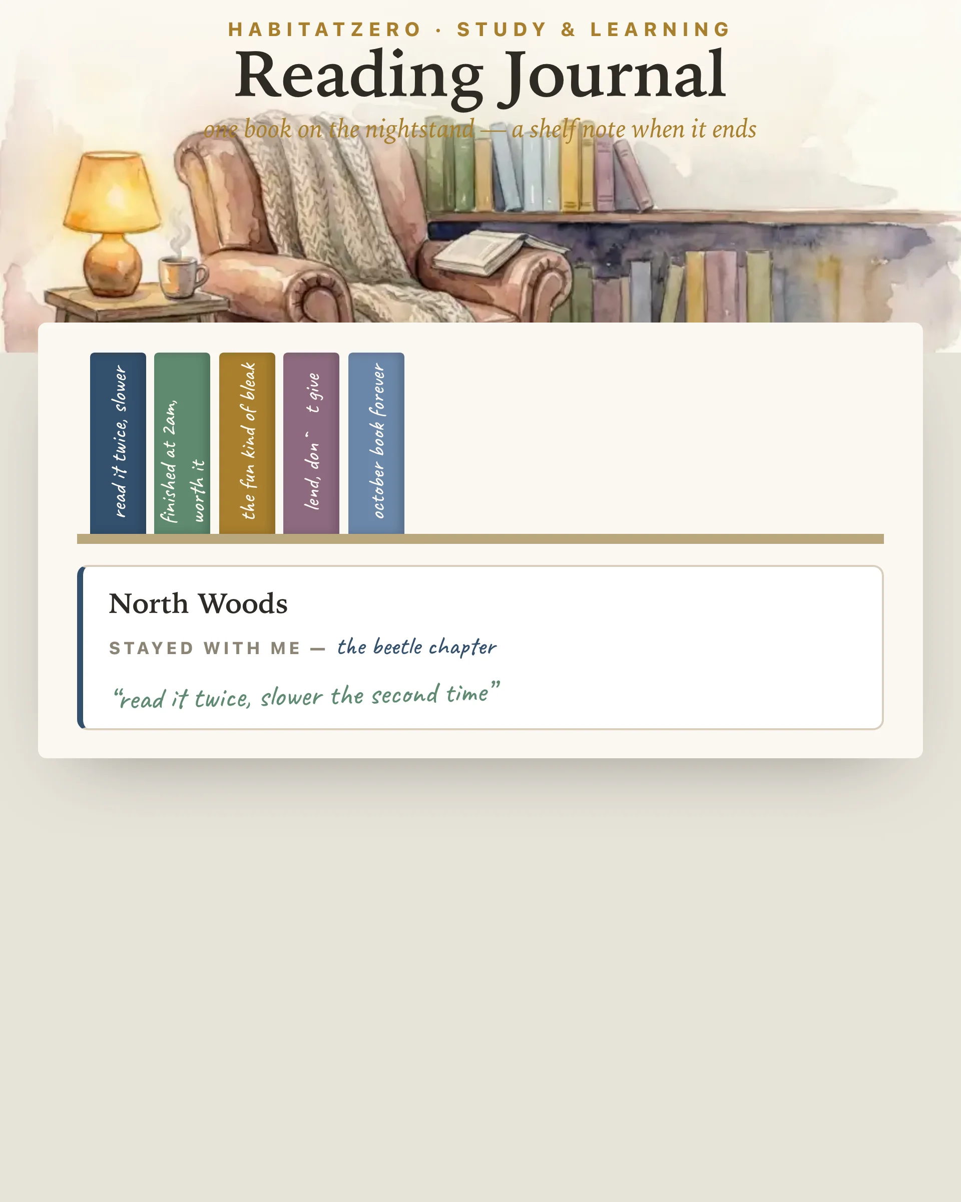 Reading Journal — Study & Learning interactive worksheet preview