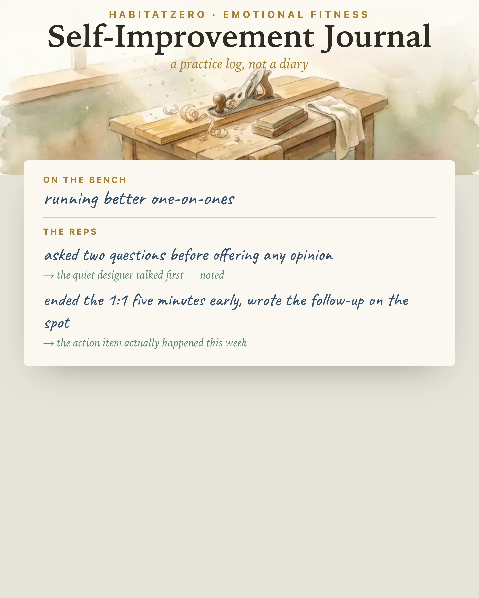 Self-Improvement Journal — Emotional Fitness interactive worksheet preview