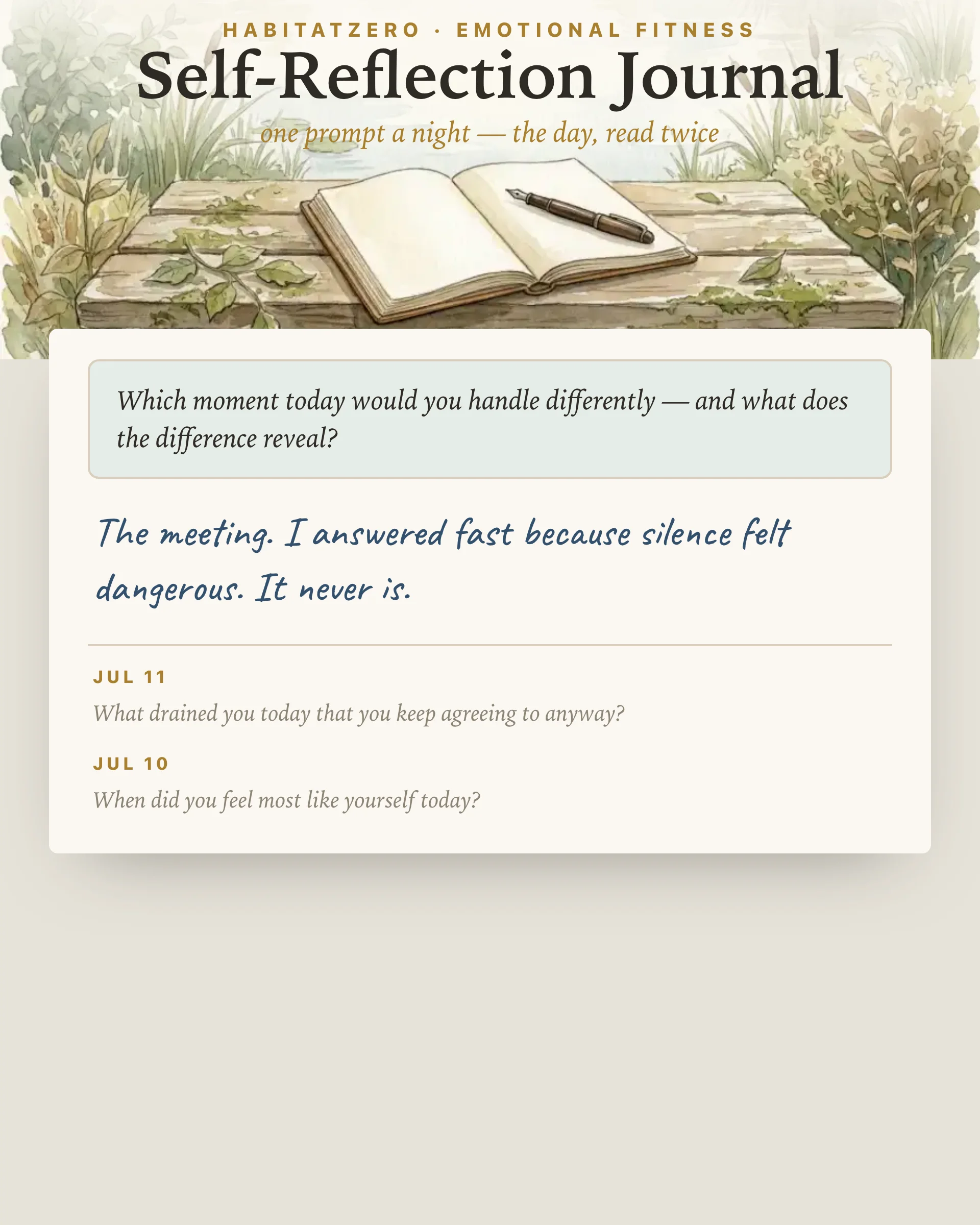 Self-Reflection Journal — Emotional Fitness interactive worksheet preview