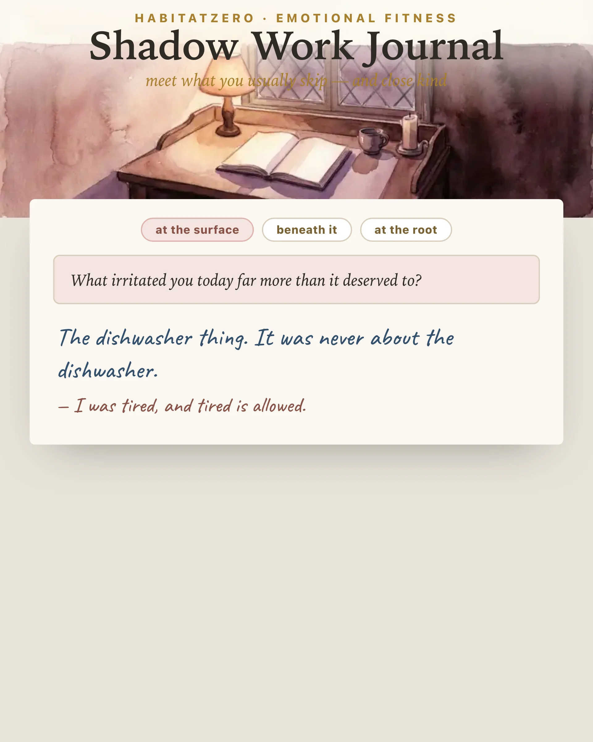 Shadow Work Journal — Emotional Fitness interactive worksheet preview